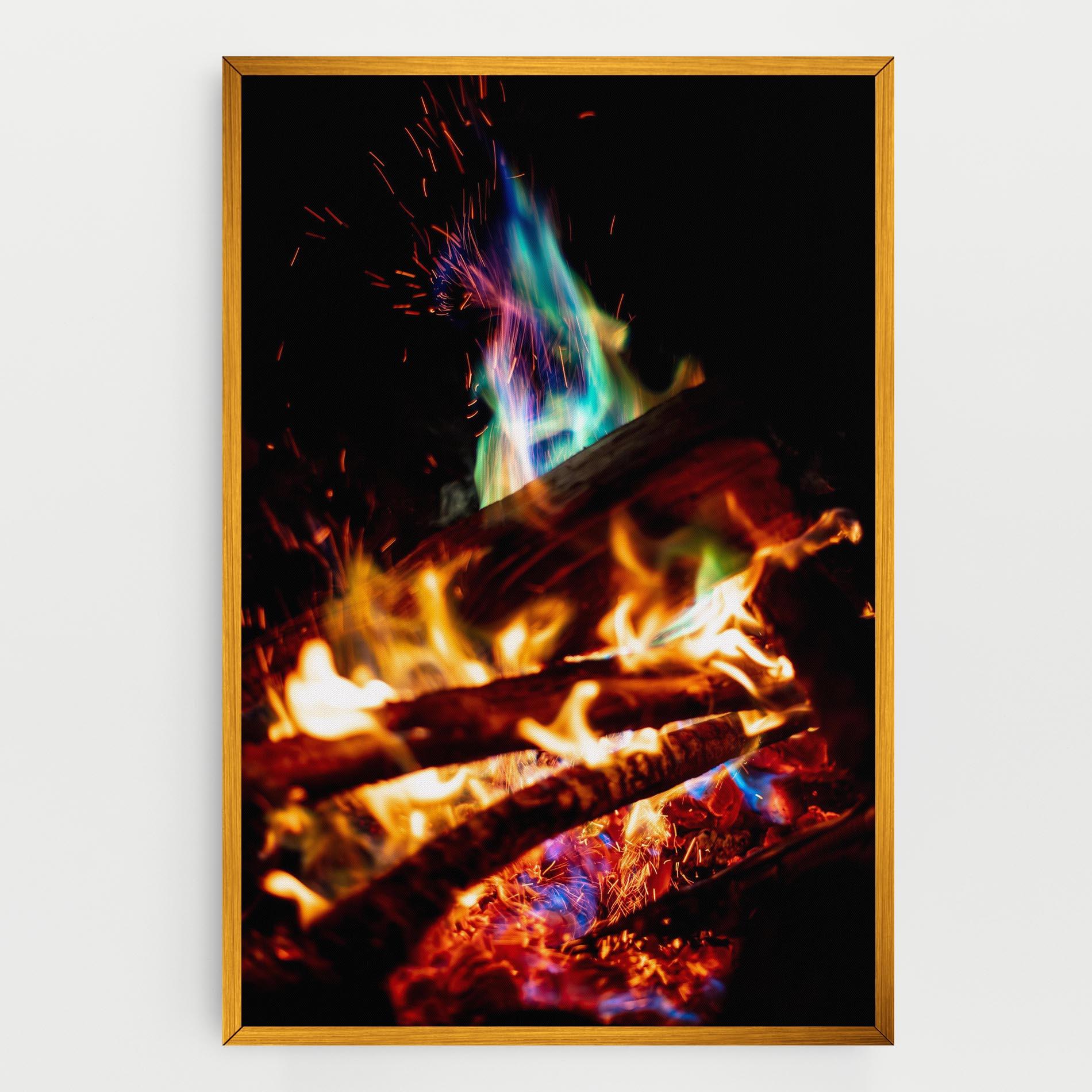 Tablou Canvas Blue Green Fire mockup 0