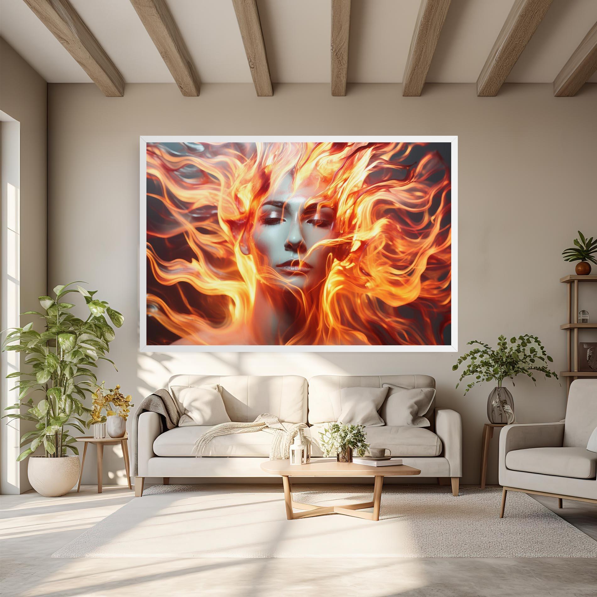 Tablou Canvas Fire Hair mockup 6