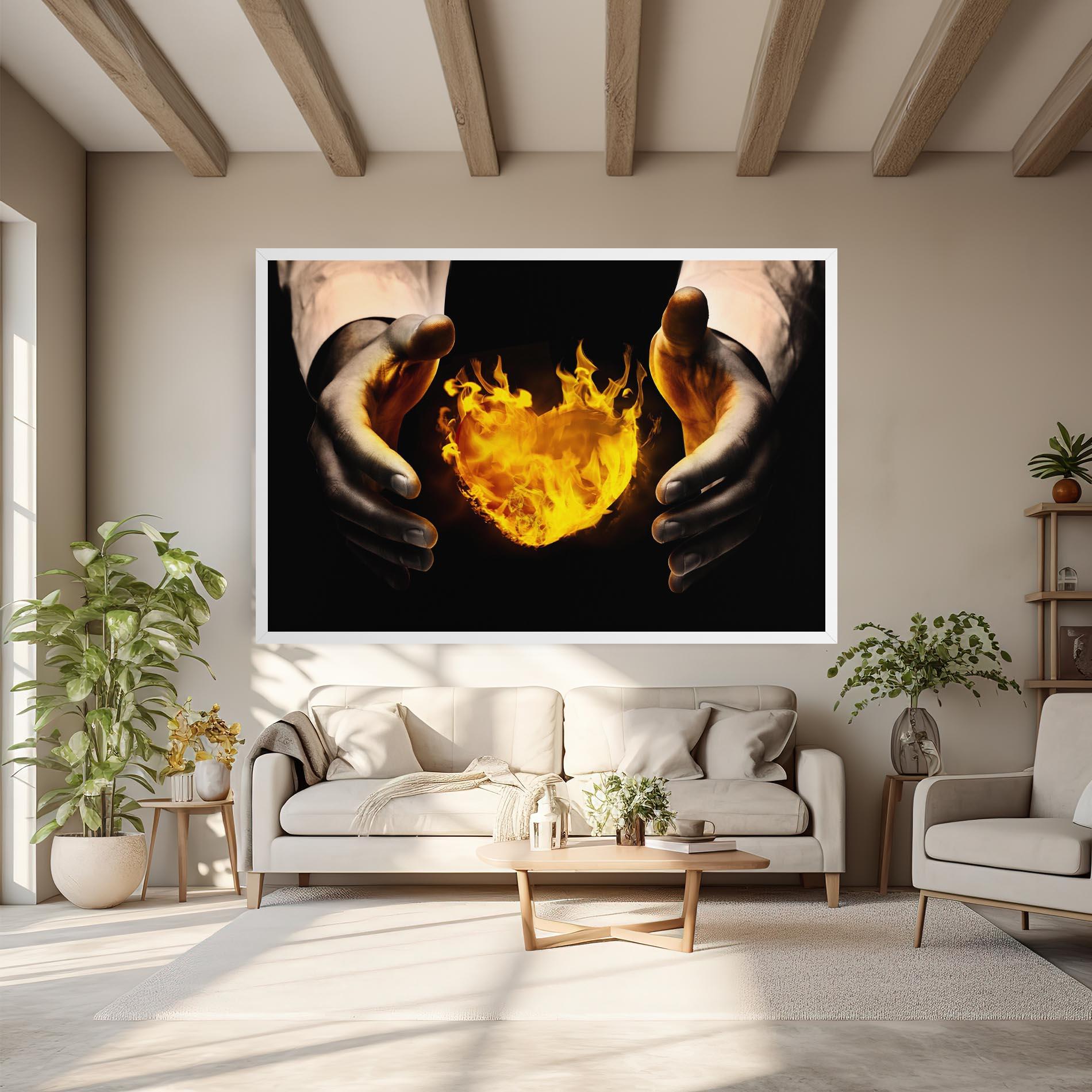 Tablou Canvas Fire Heart mockup 6