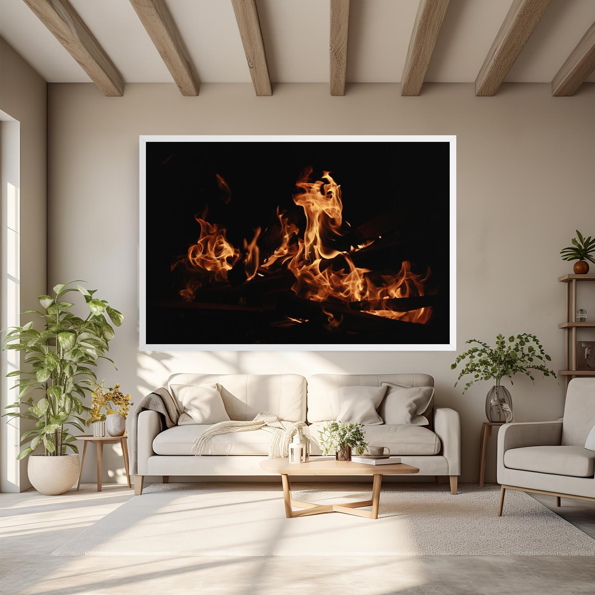 Tablou Canvas Fire On Black mockup 6