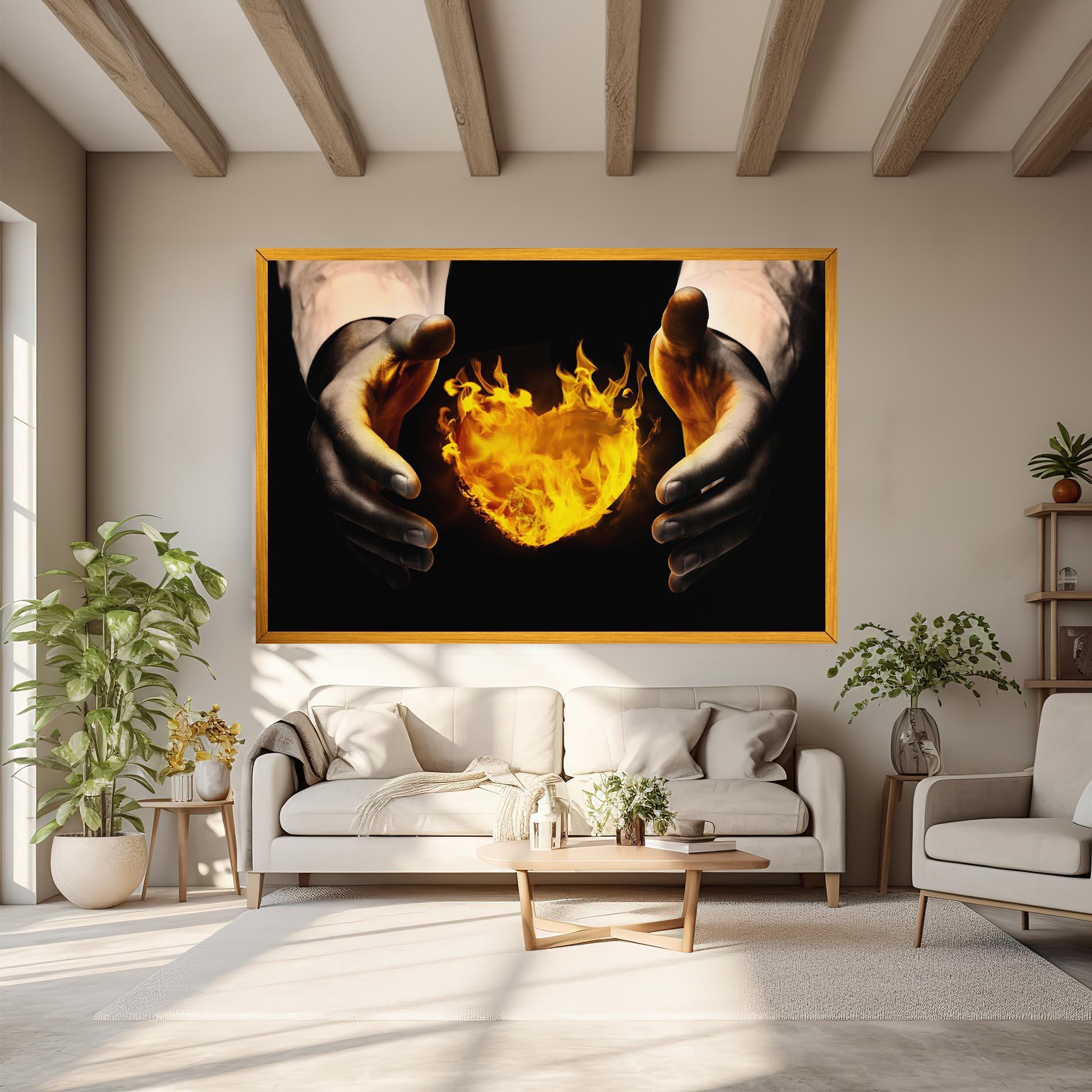 Tablou Canvas Fire Heart mockup 6