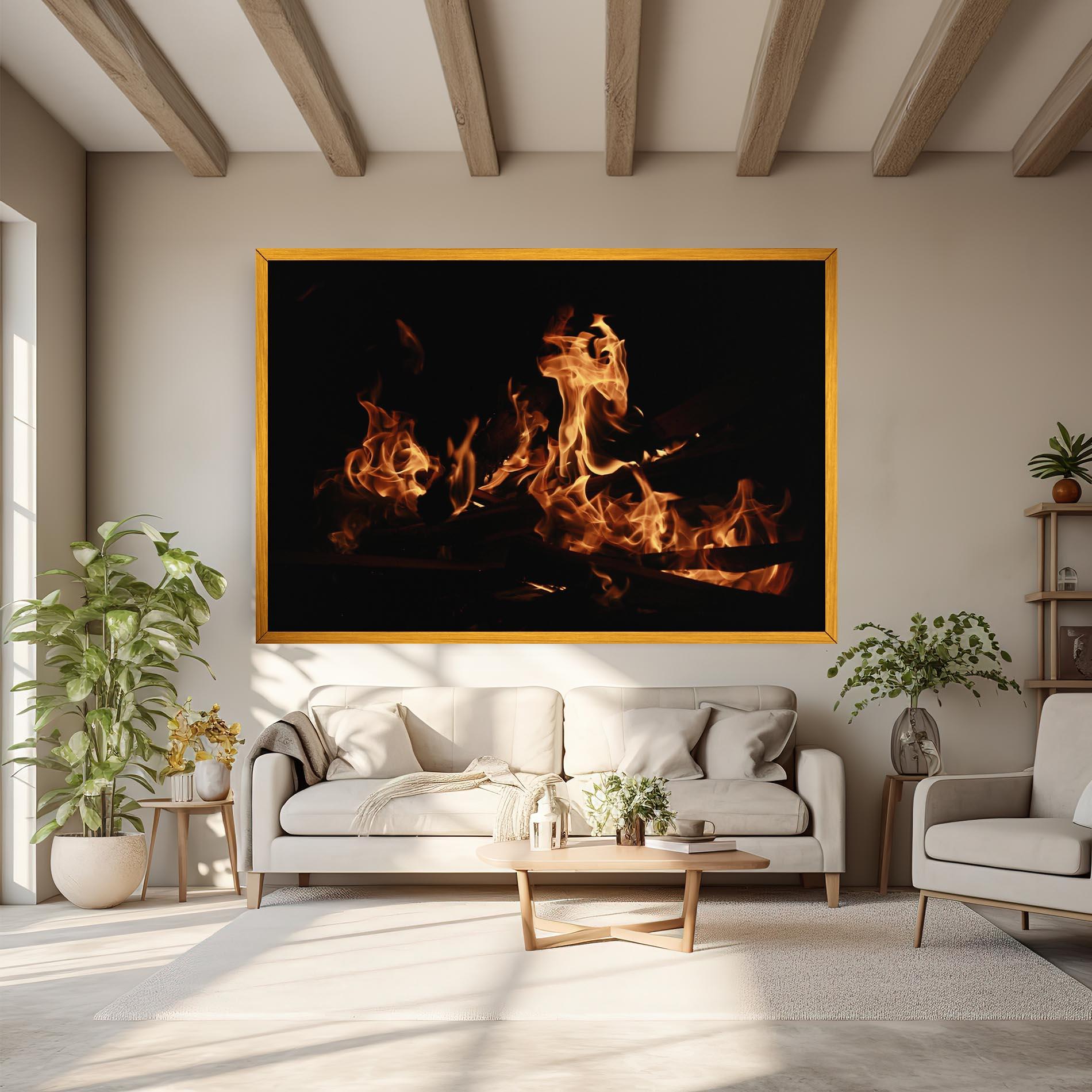 Tablou Canvas Fire On Black mockup 6