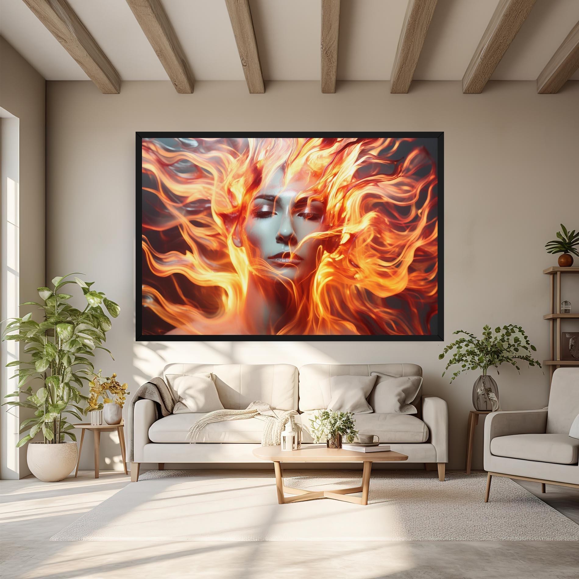 Tablou Canvas Fire Hair mockup 6