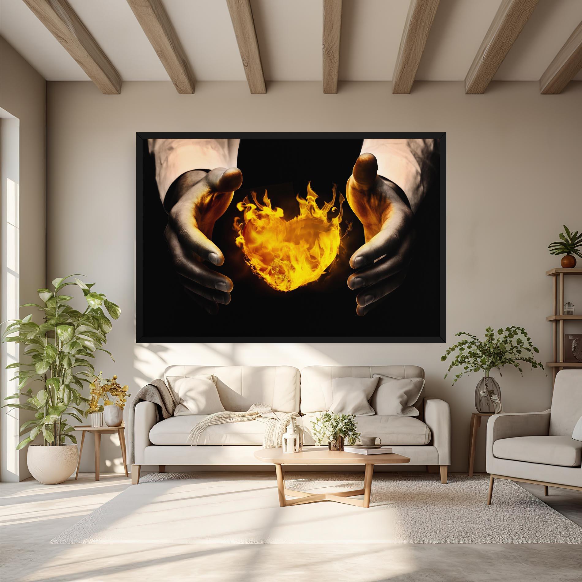 Tablou Canvas Fire Heart mockup 6