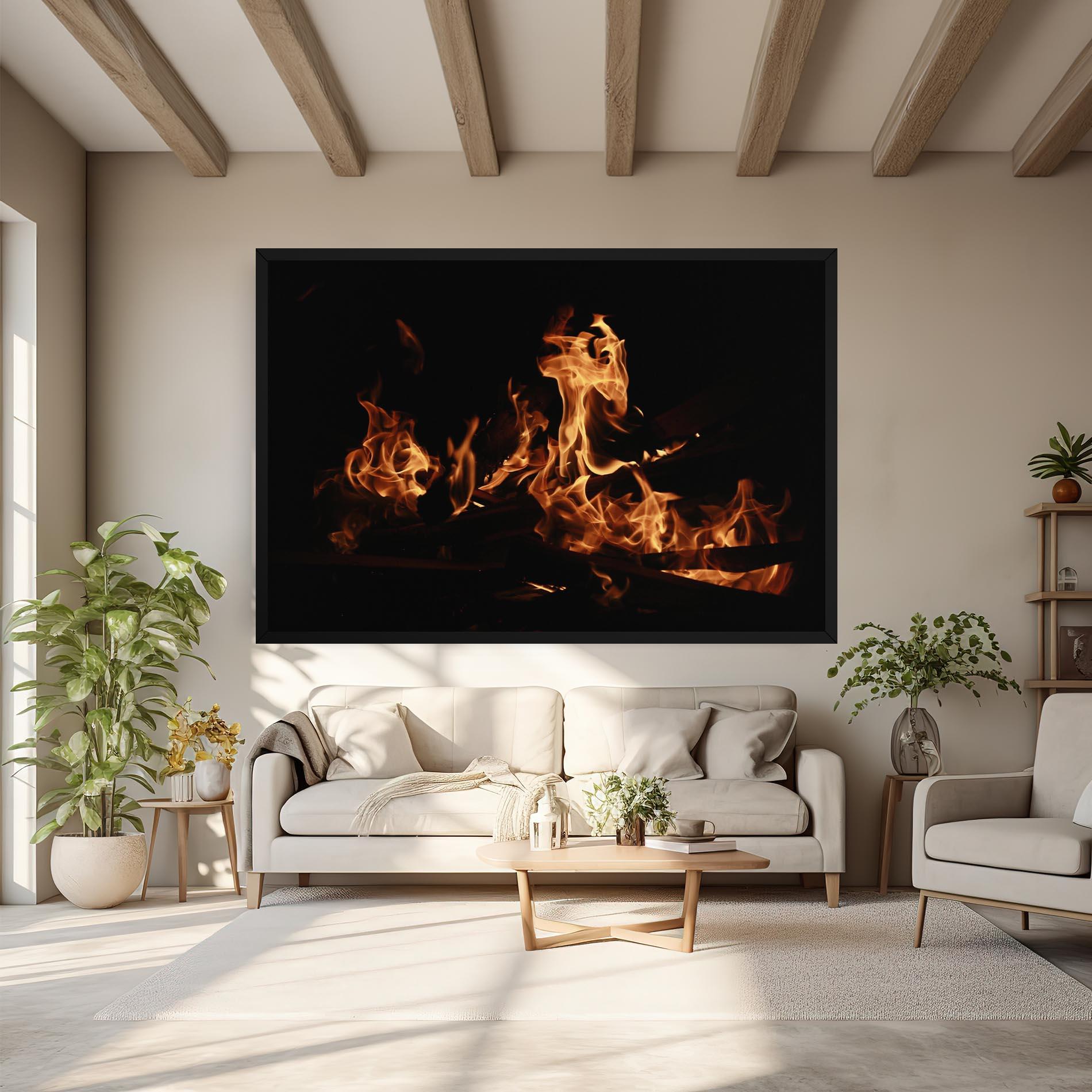 Tablou Canvas Fire On Black mockup 6