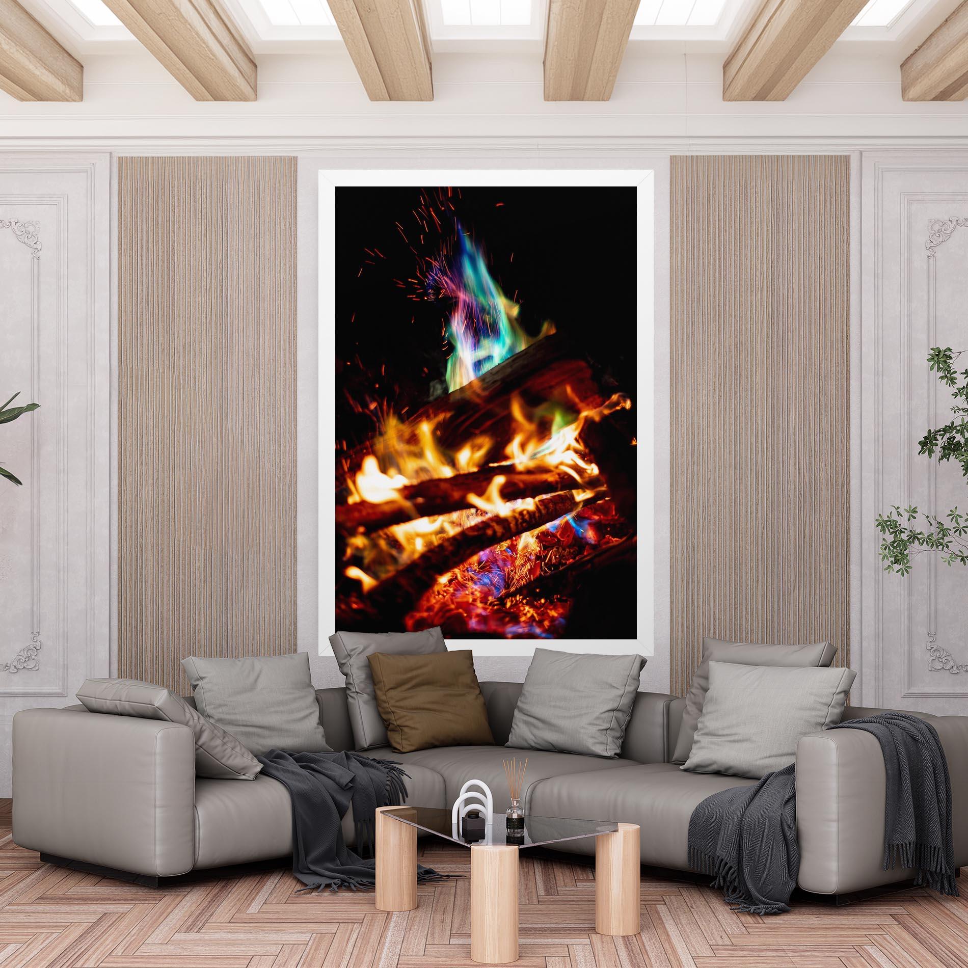 Tablou Canvas Blue Green Fire mockup 6