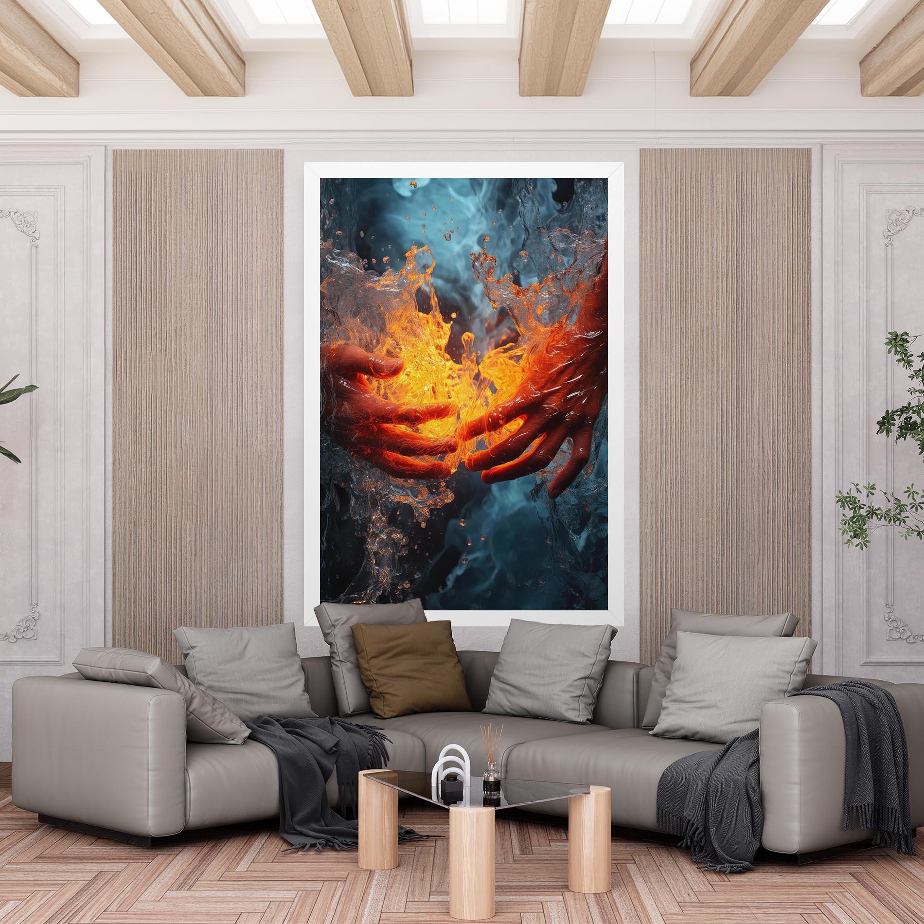 Tablou Canvas Fire Water mockup 6