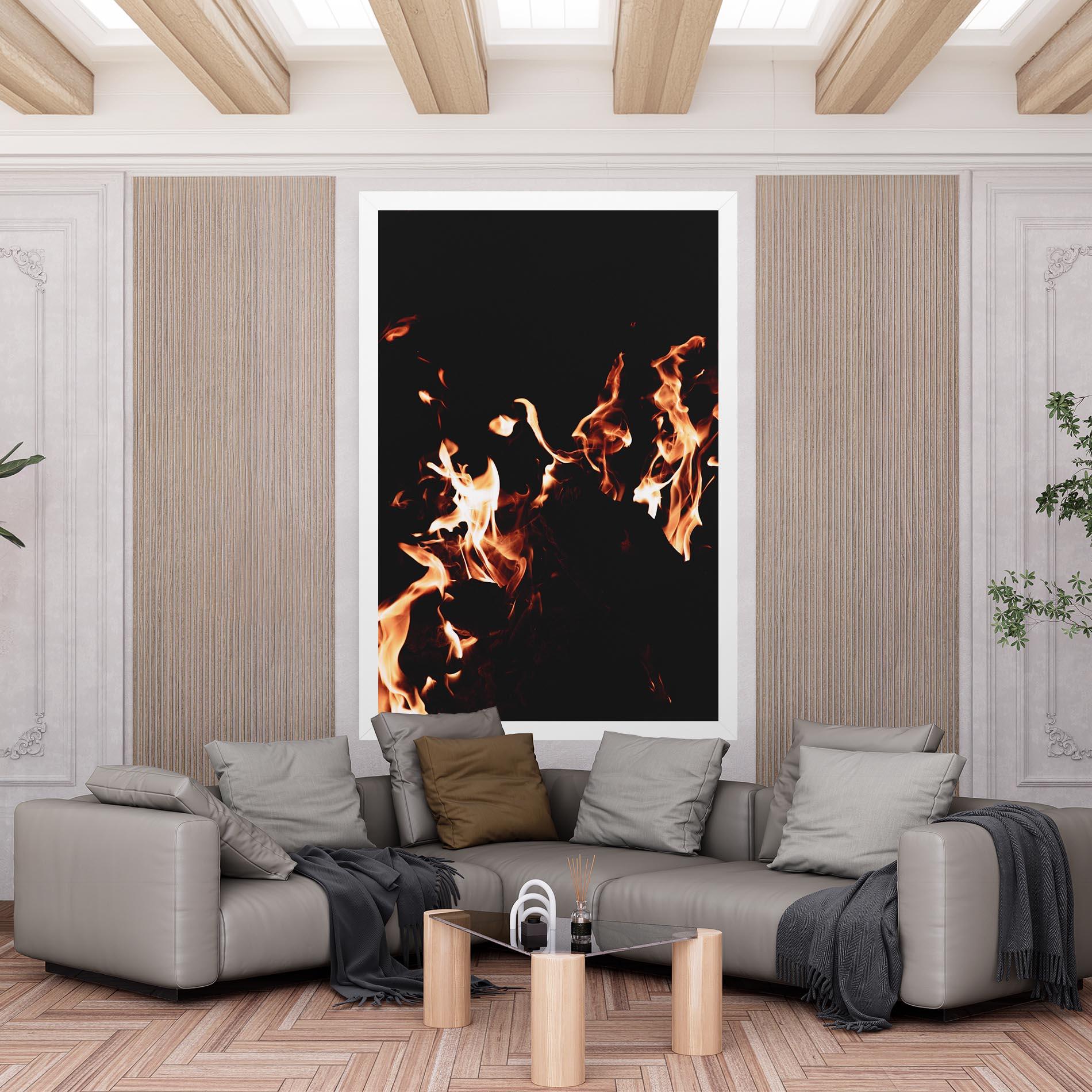 Tablou Canvas Red Grey Fire mockup 6