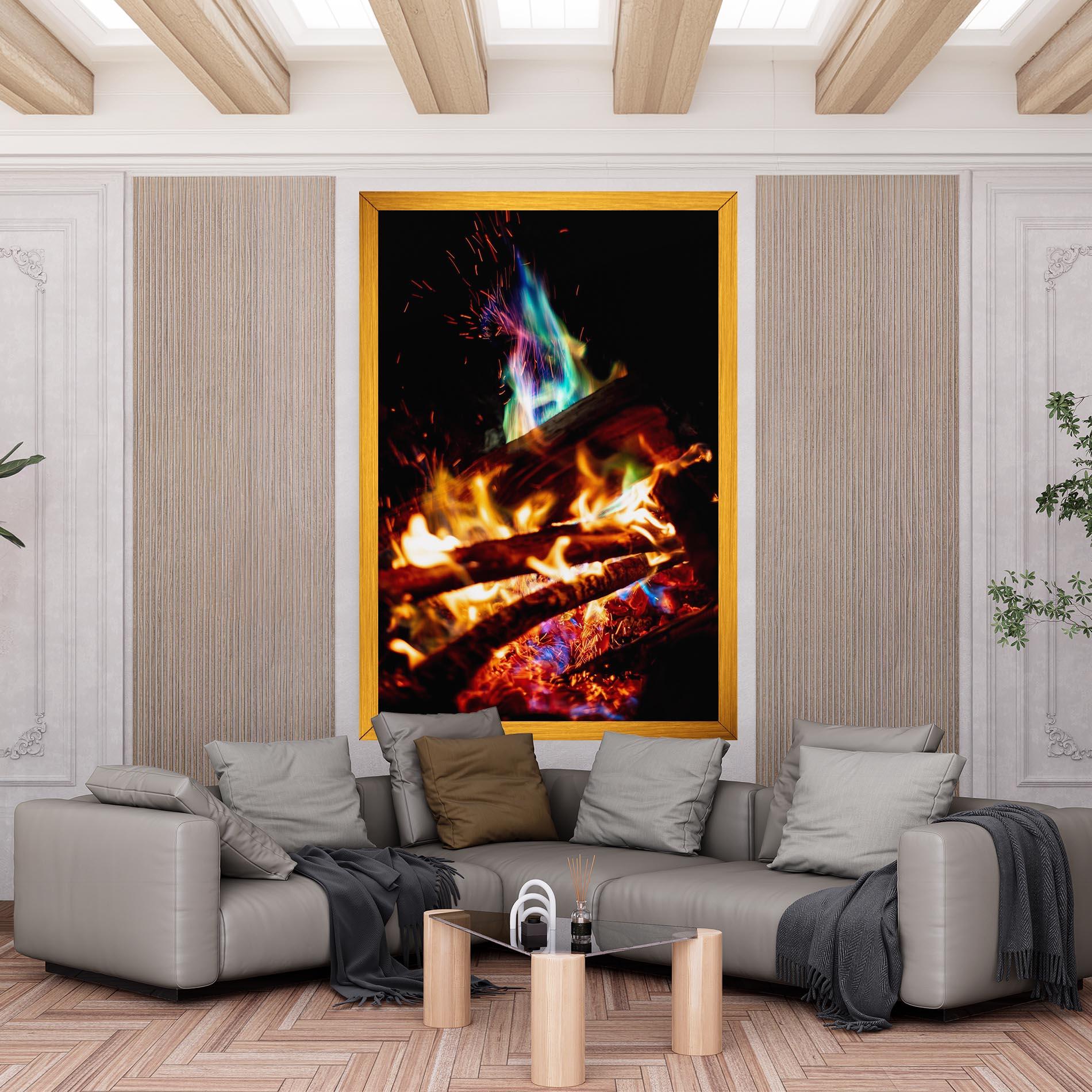 Tablou Canvas Blue Green Fire mockup 6