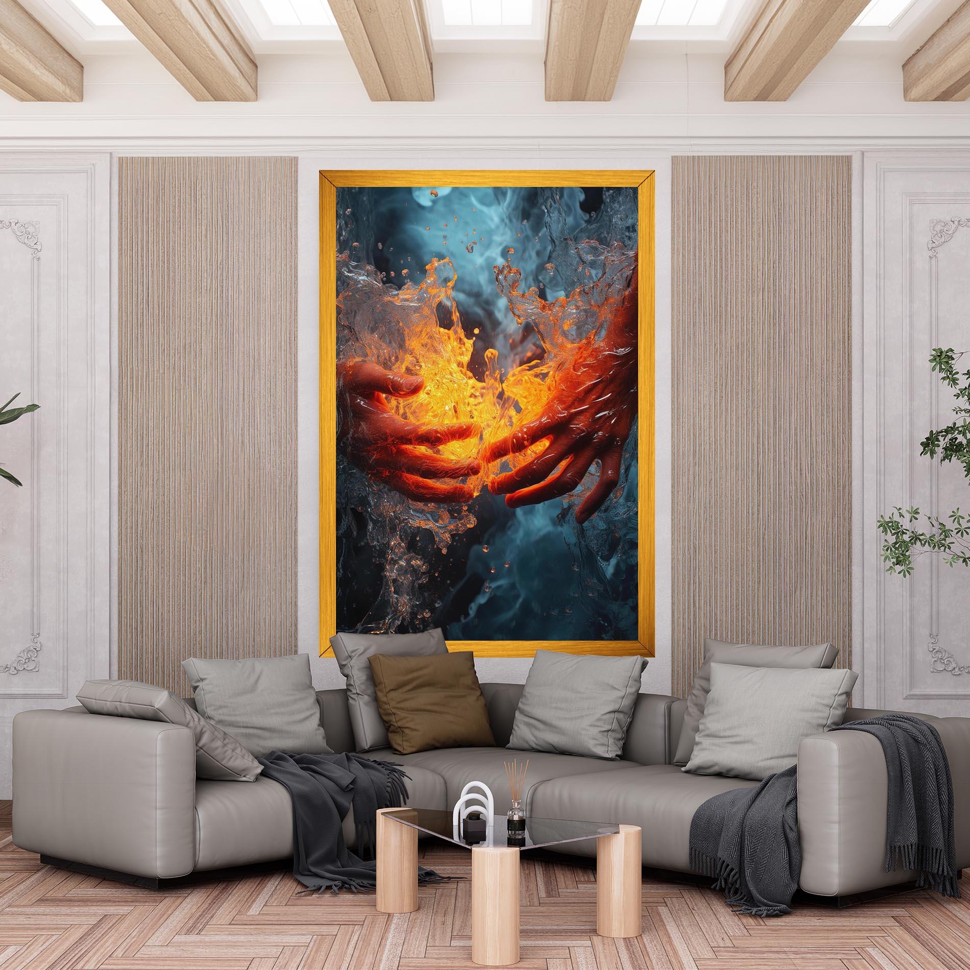 Tablou Canvas Fire Water mockup 6