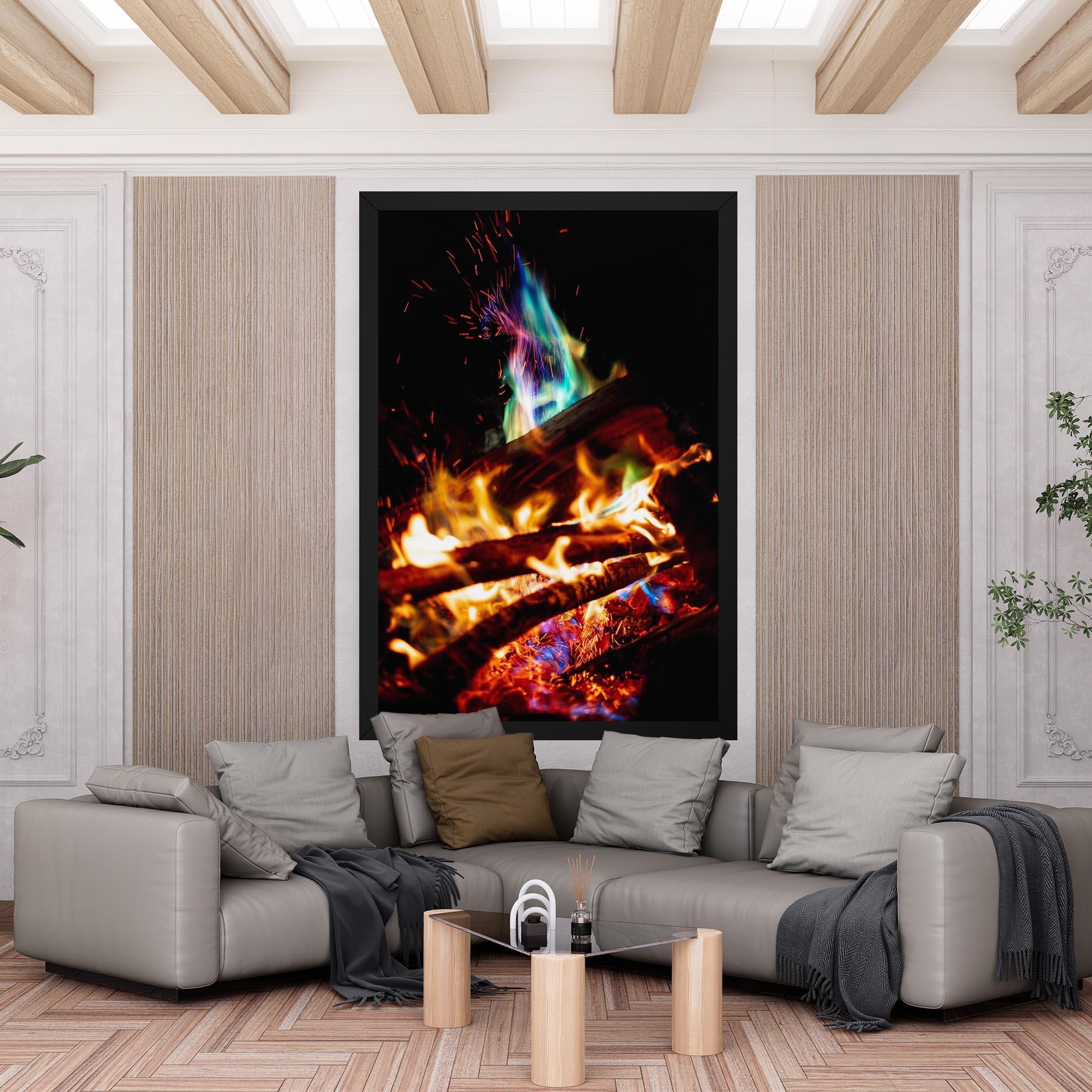Tablou Canvas Blue Green Fire mockup 6