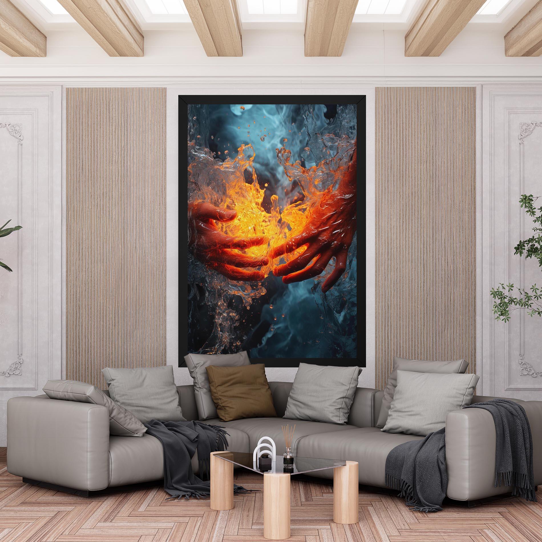 Tablou Canvas Fire Water mockup 6