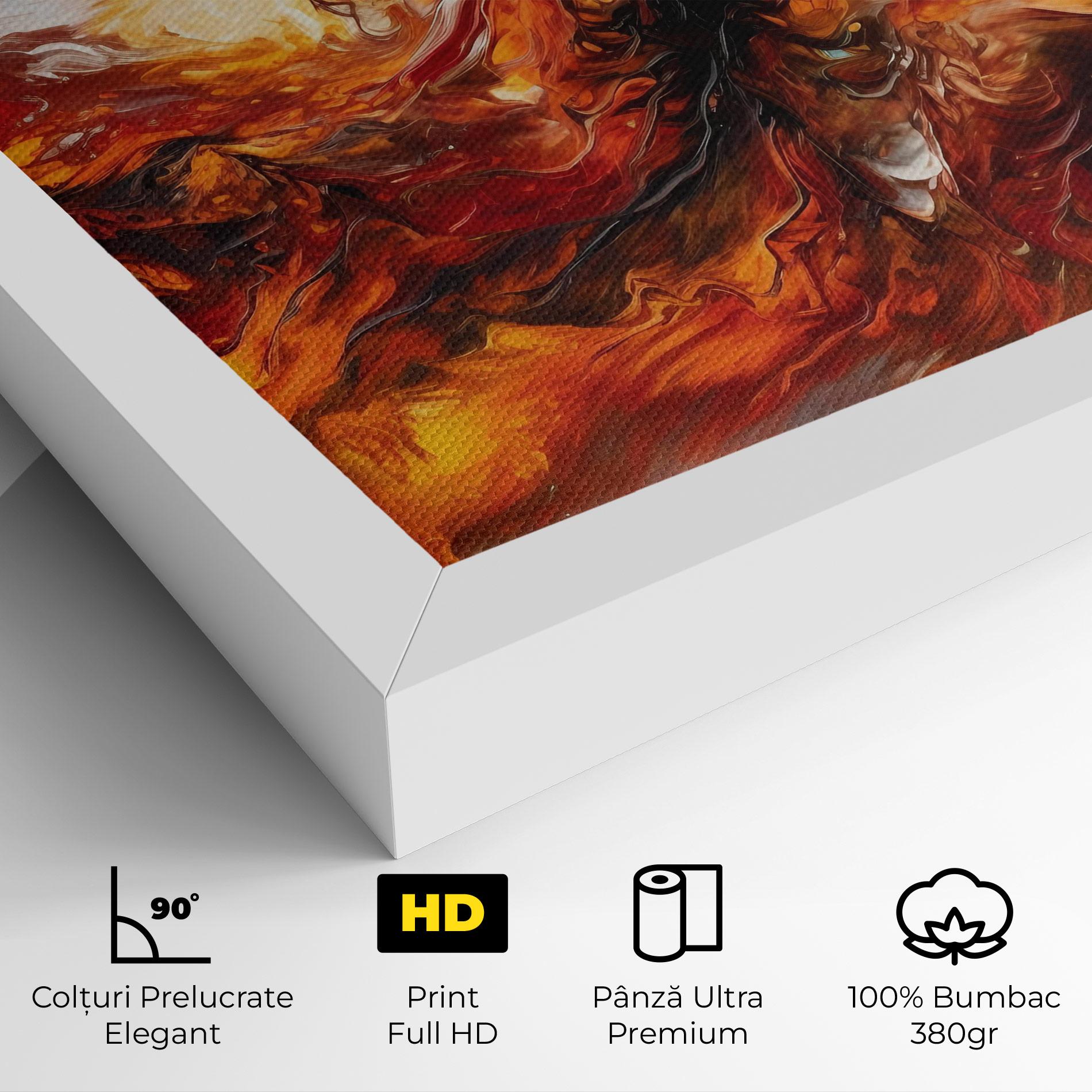 Tablou Canvas Fiery Red Orange Art mockup 4