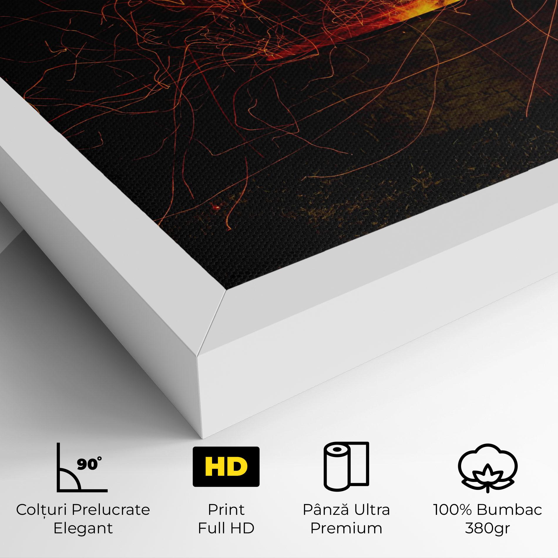 Tablou Canvas Fire Drawing Effect mockup 4