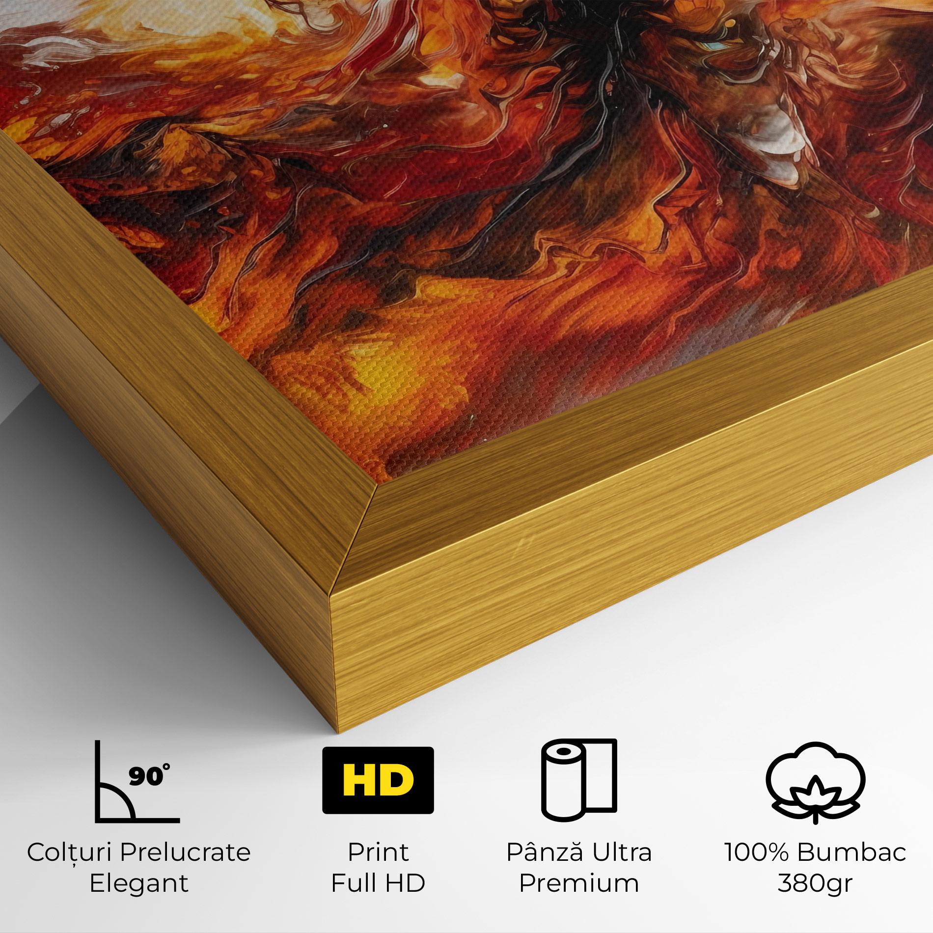 Tablou Canvas Fiery Red Orange Art mockup 4