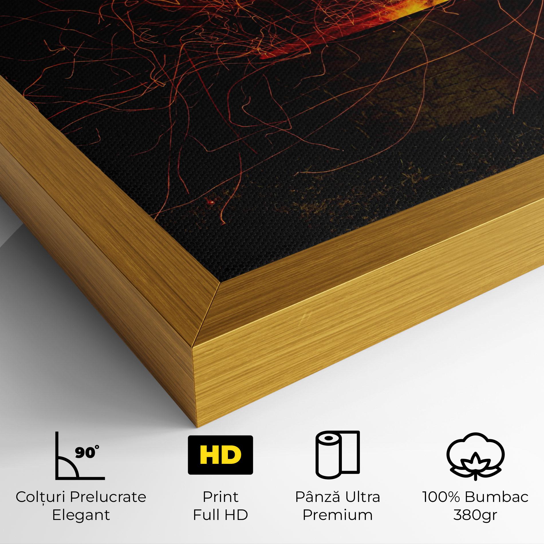 Tablou Canvas Fire Drawing Effect mockup 4