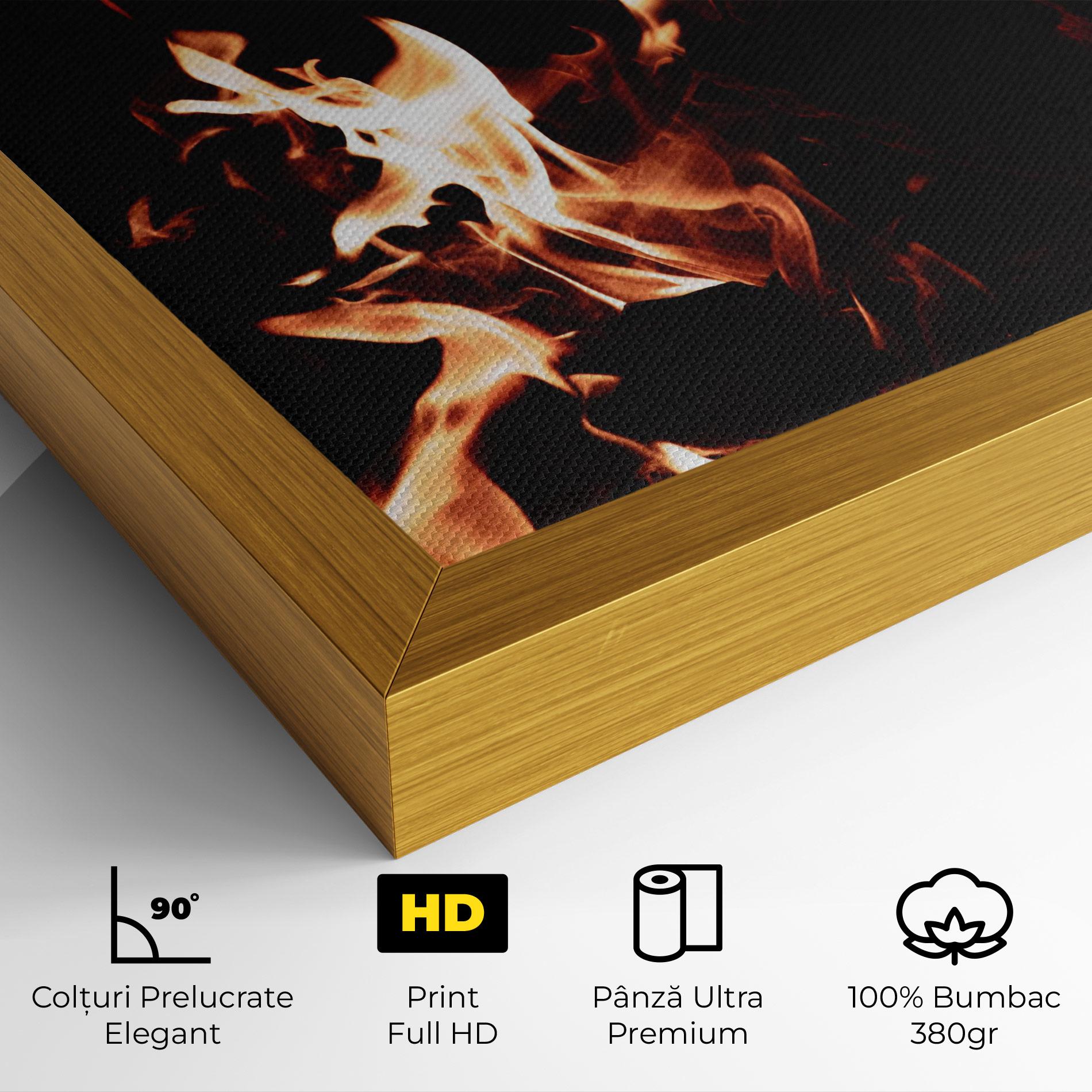 Tablou Canvas Red Grey Fire mockup 4