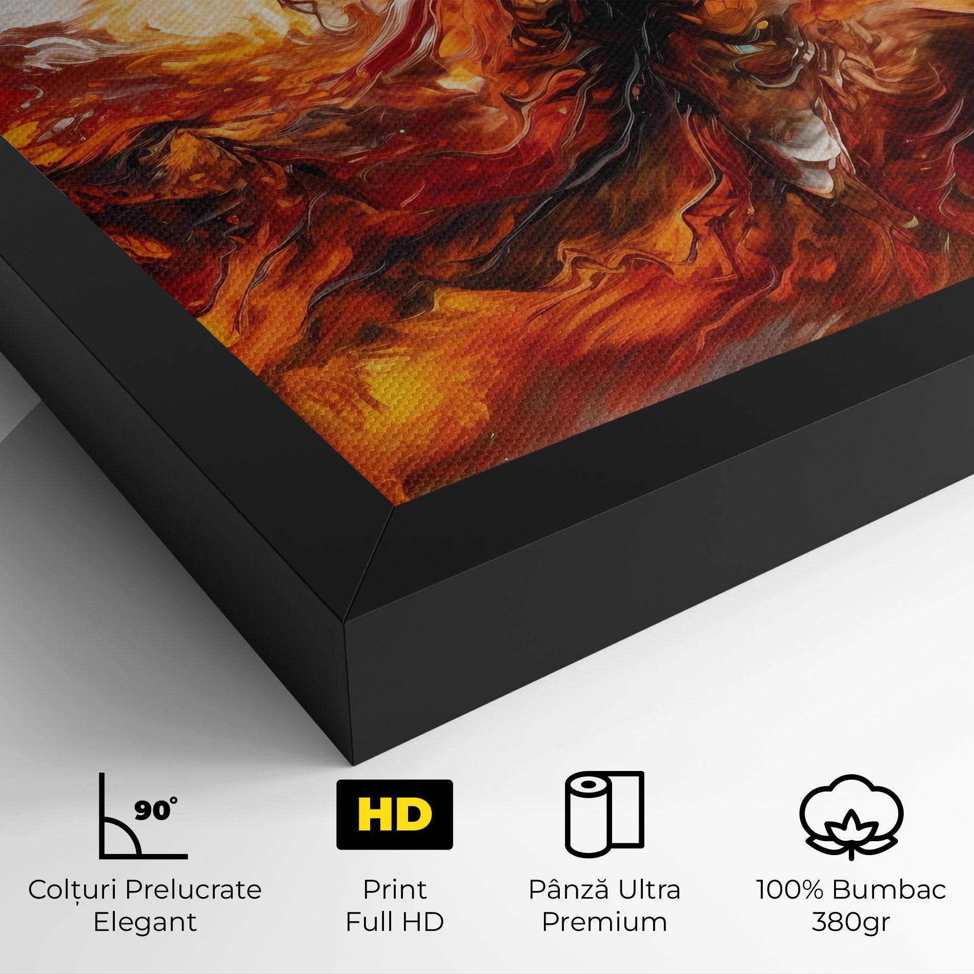 Tablou Canvas Fiery Red Orange Art mockup 4