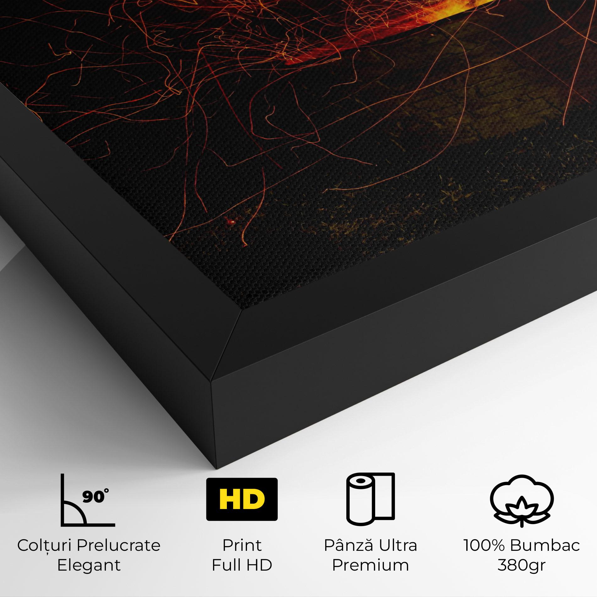 Tablou Canvas Fire Drawing Effect mockup 4