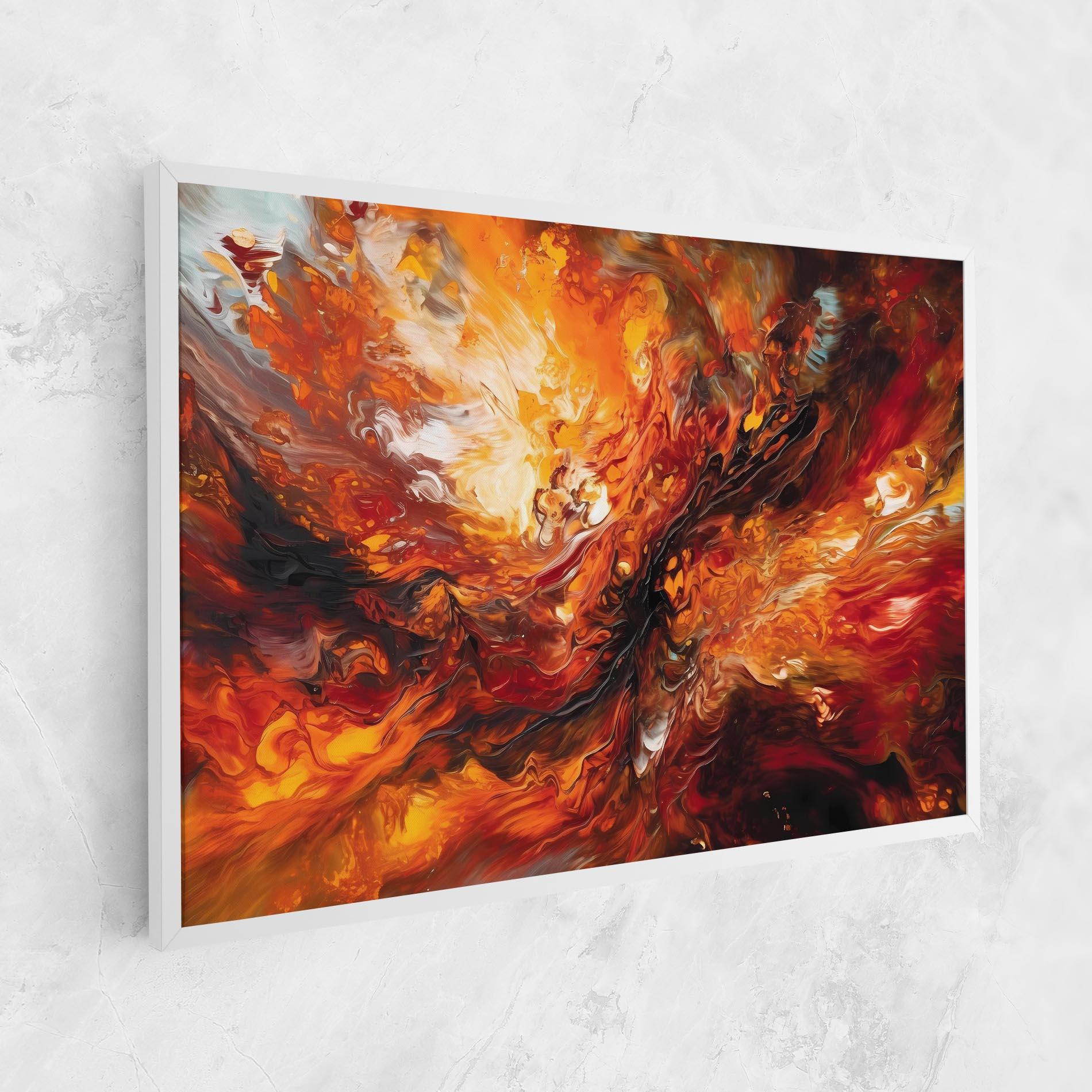 Tablou Canvas Fiery Red Orange Art mockup 1