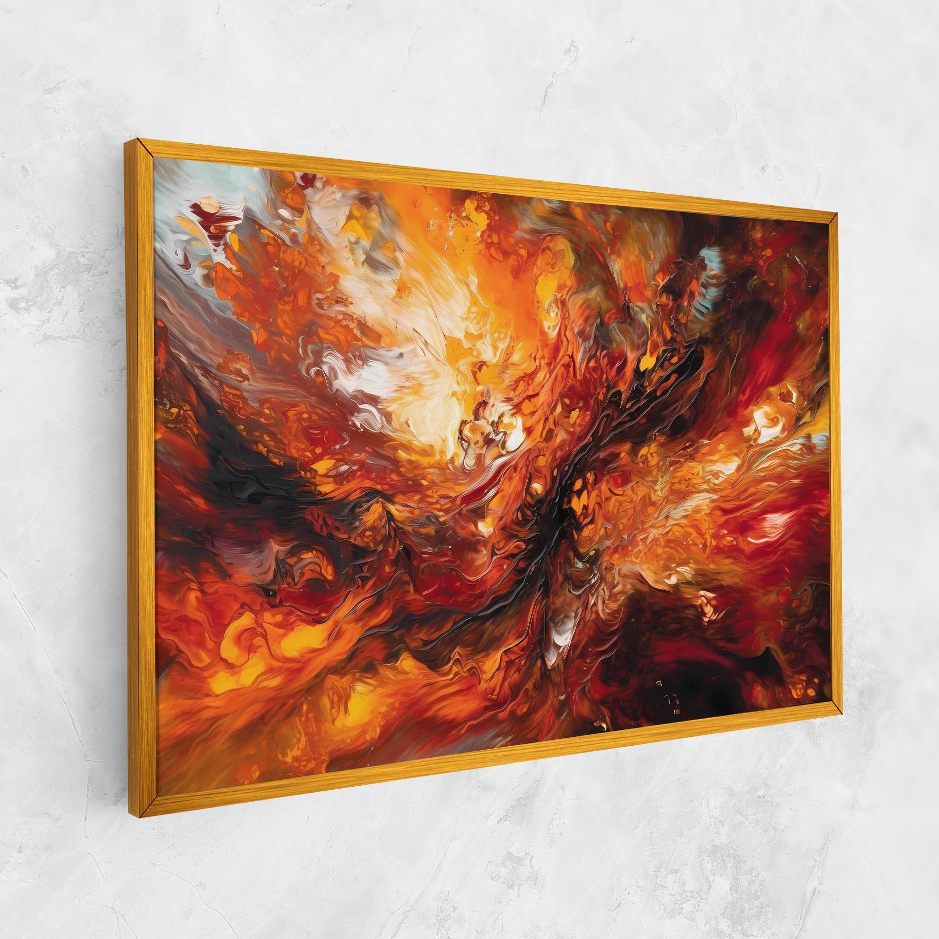 Tablou Canvas Fiery Red Orange Art mockup 1