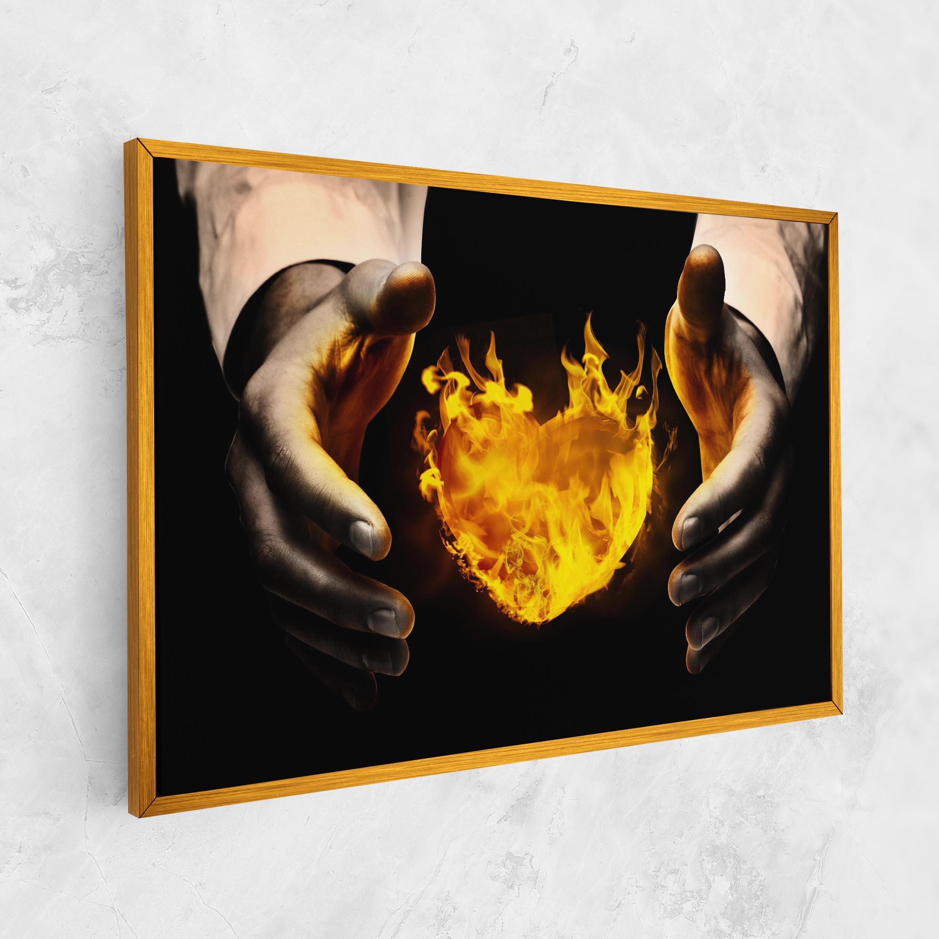Tablou Canvas Fire Heart mockup 1