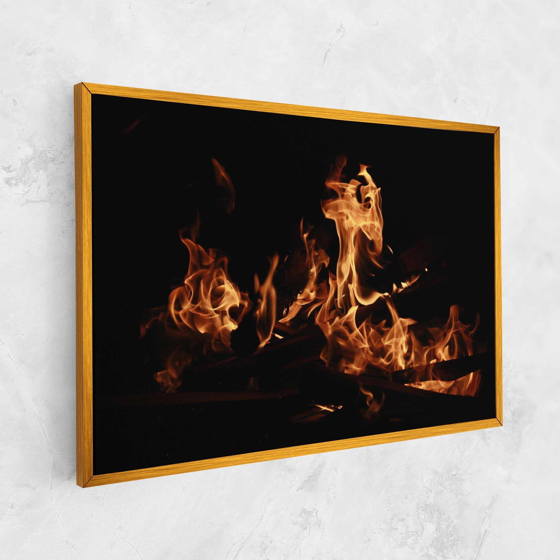 Tablou Canvas Fire On Black mockup 1