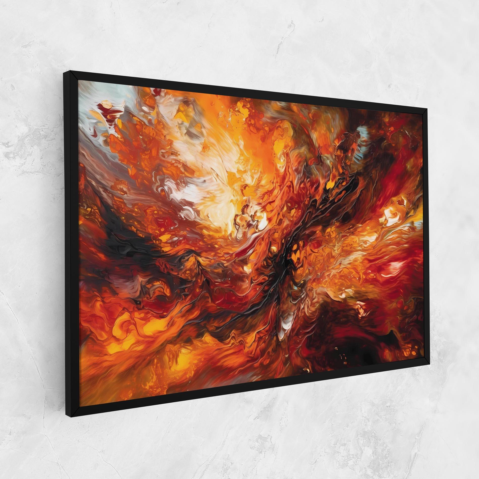 Tablou Canvas Fiery Red Orange Art mockup 1