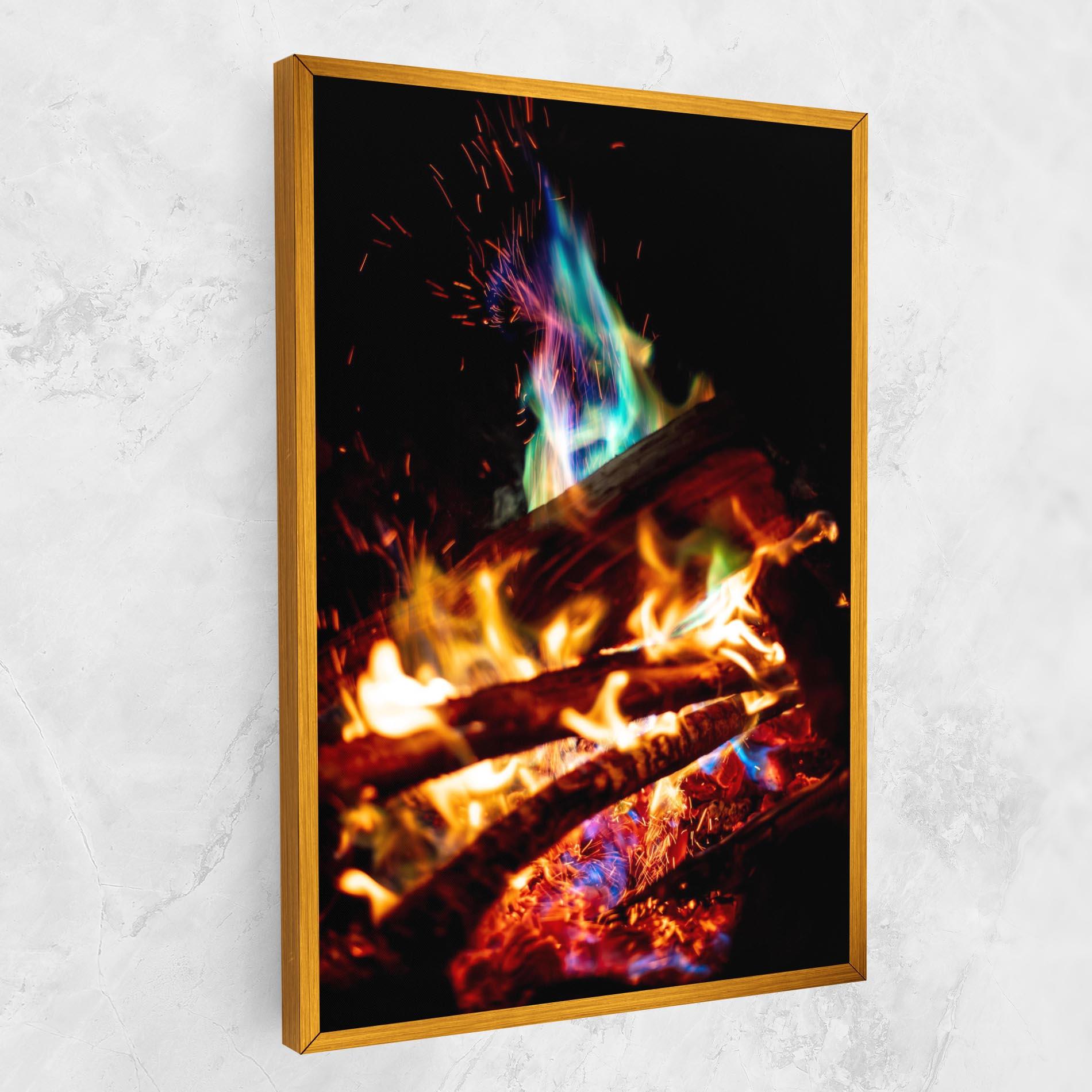 Tablou Canvas Blue Green Fire mockup 1