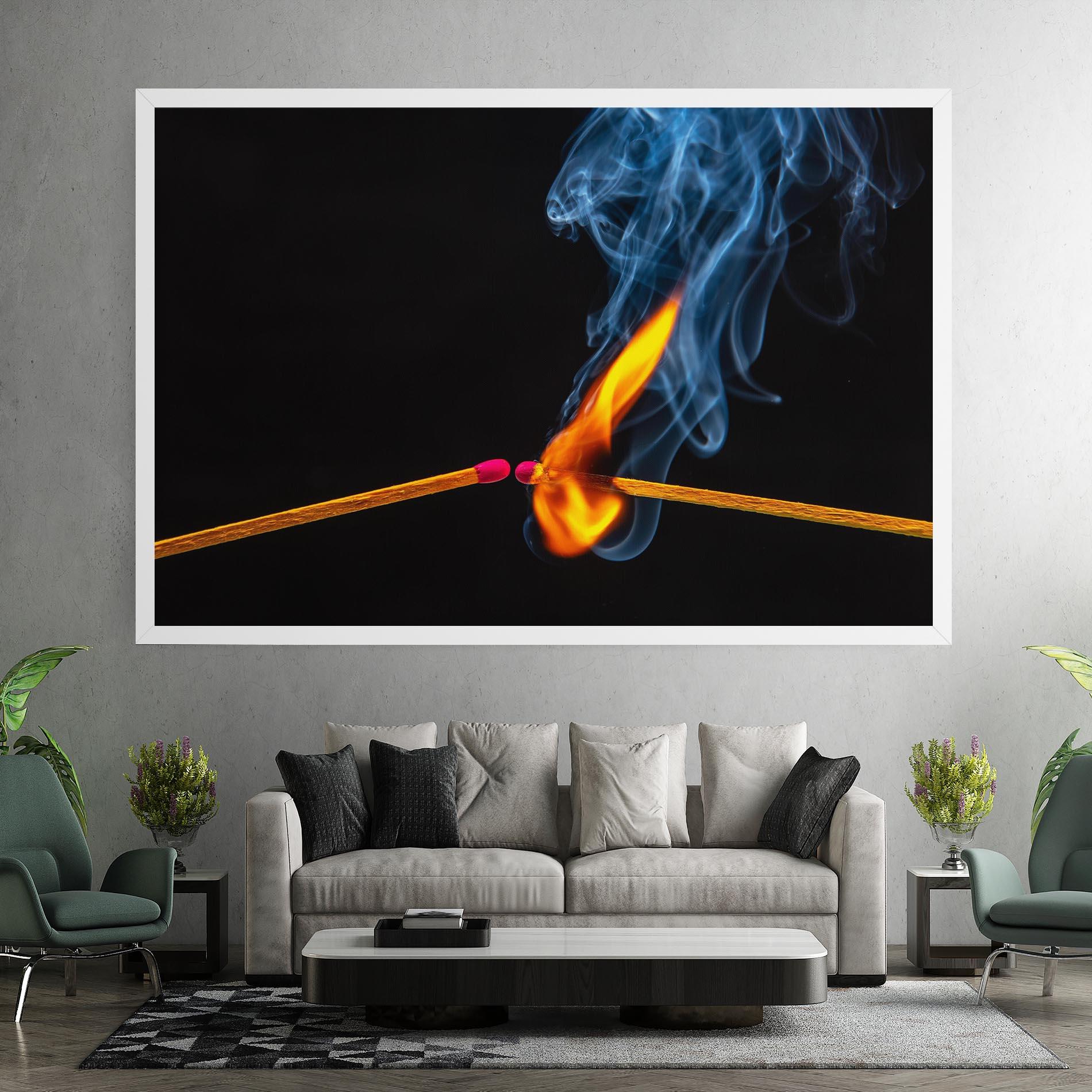 Tablou Canvas Burning Smoking Match mockup 7
