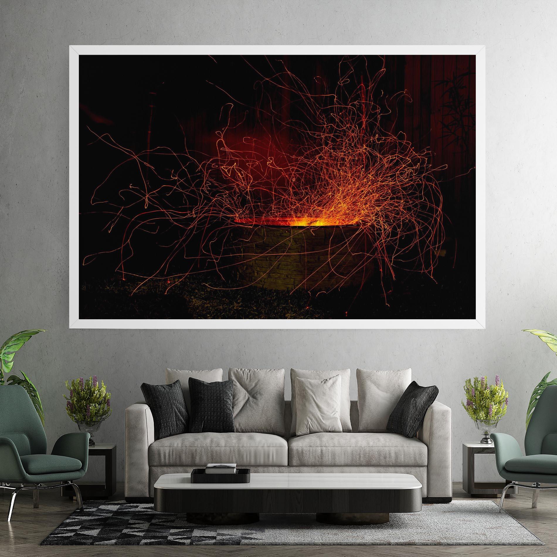 Tablou Canvas Fire Drawing Effect mockup 7