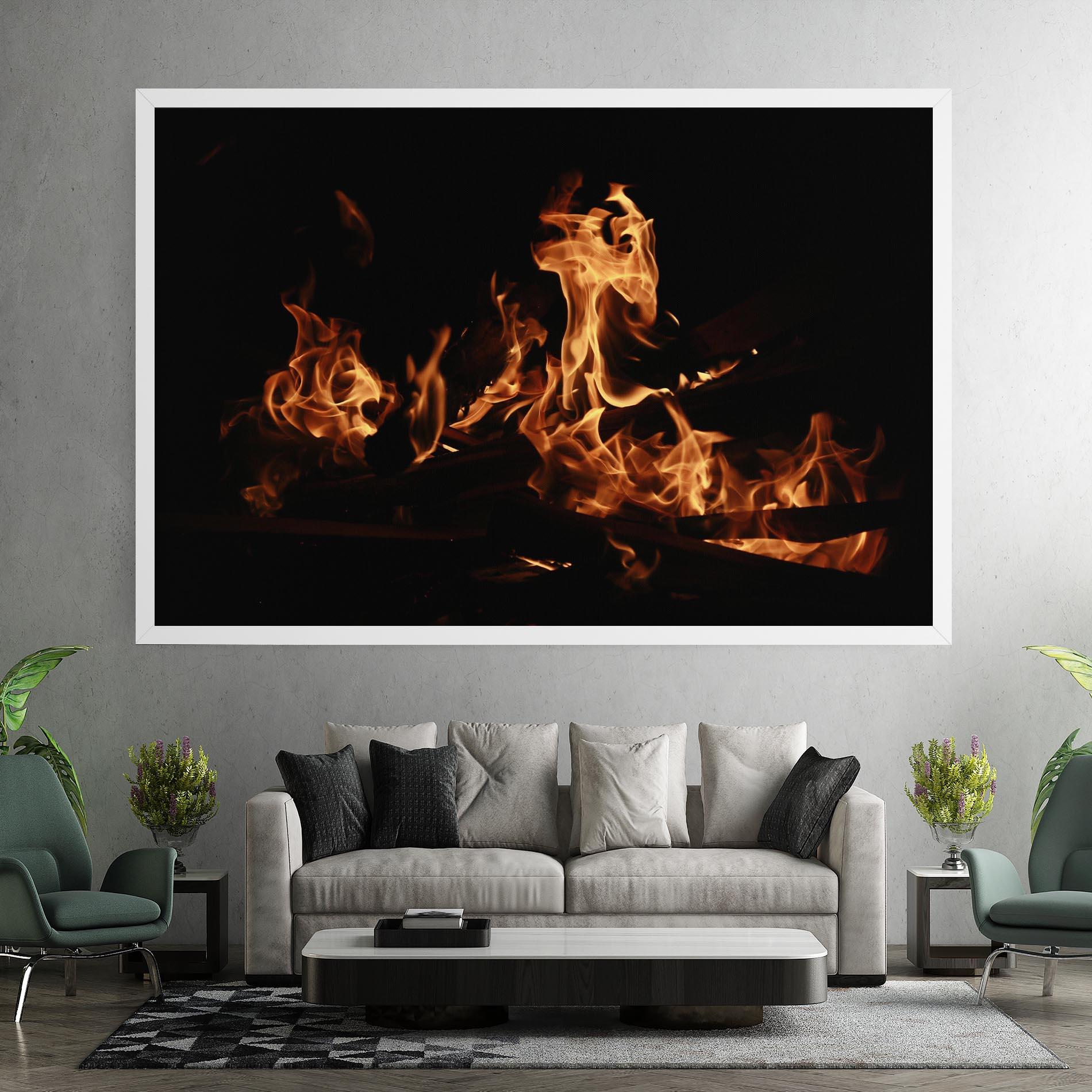 Tablou Canvas Fire On Black mockup 7