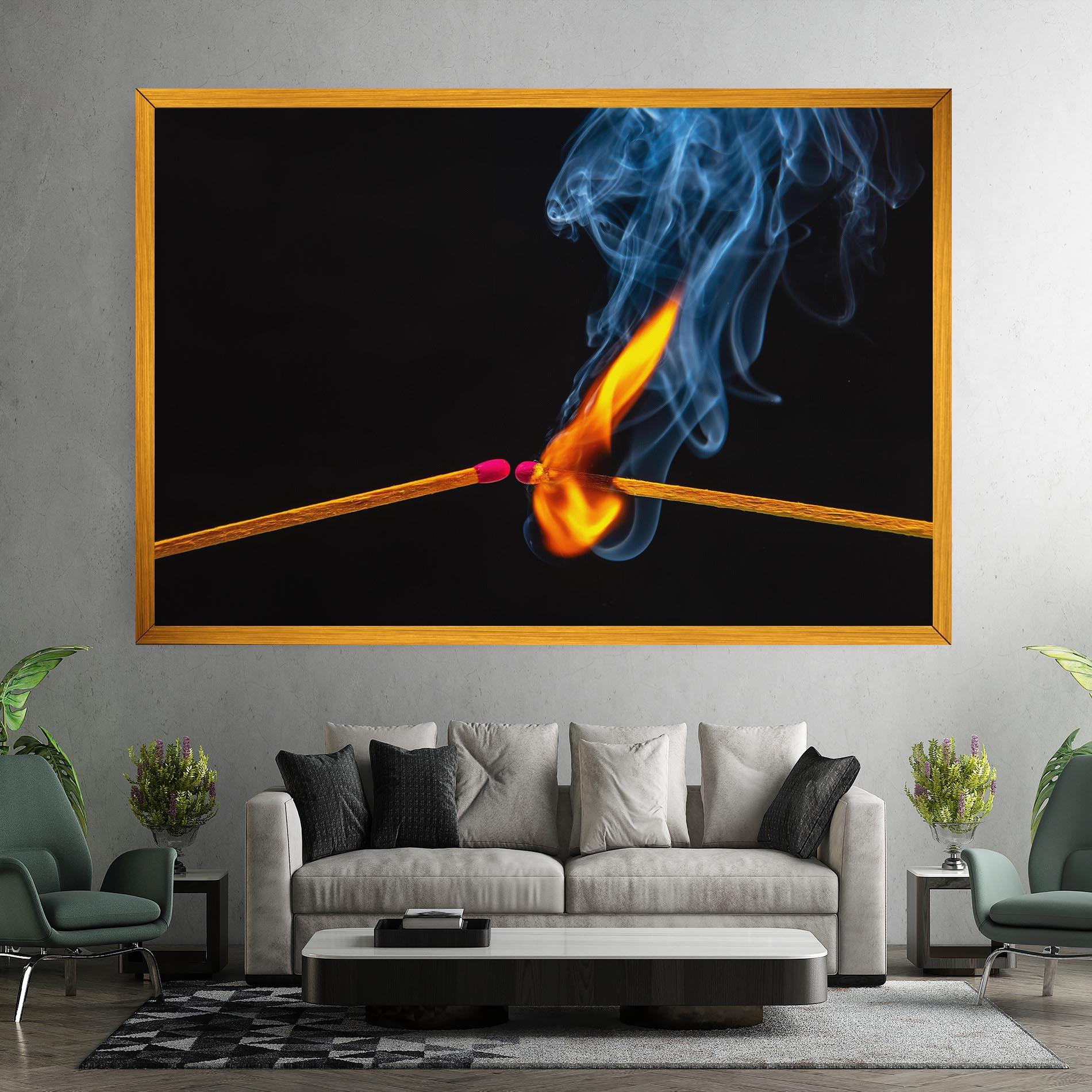 Tablou Canvas Burning Smoking Match mockup 7