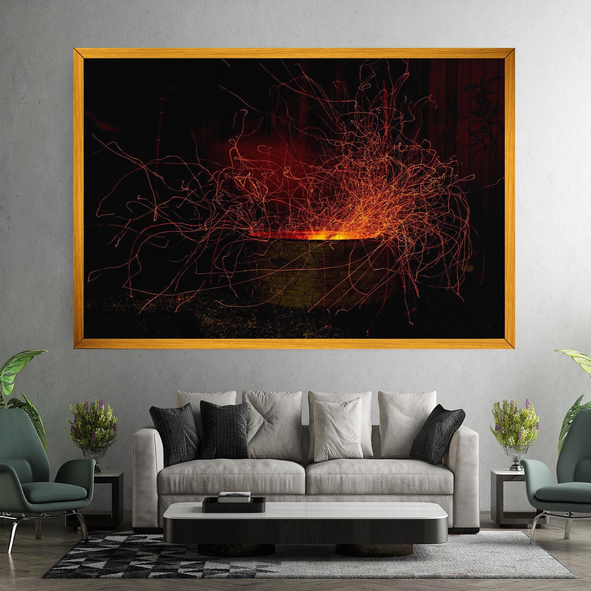 Tablou Canvas Fire Drawing Effect mockup 7