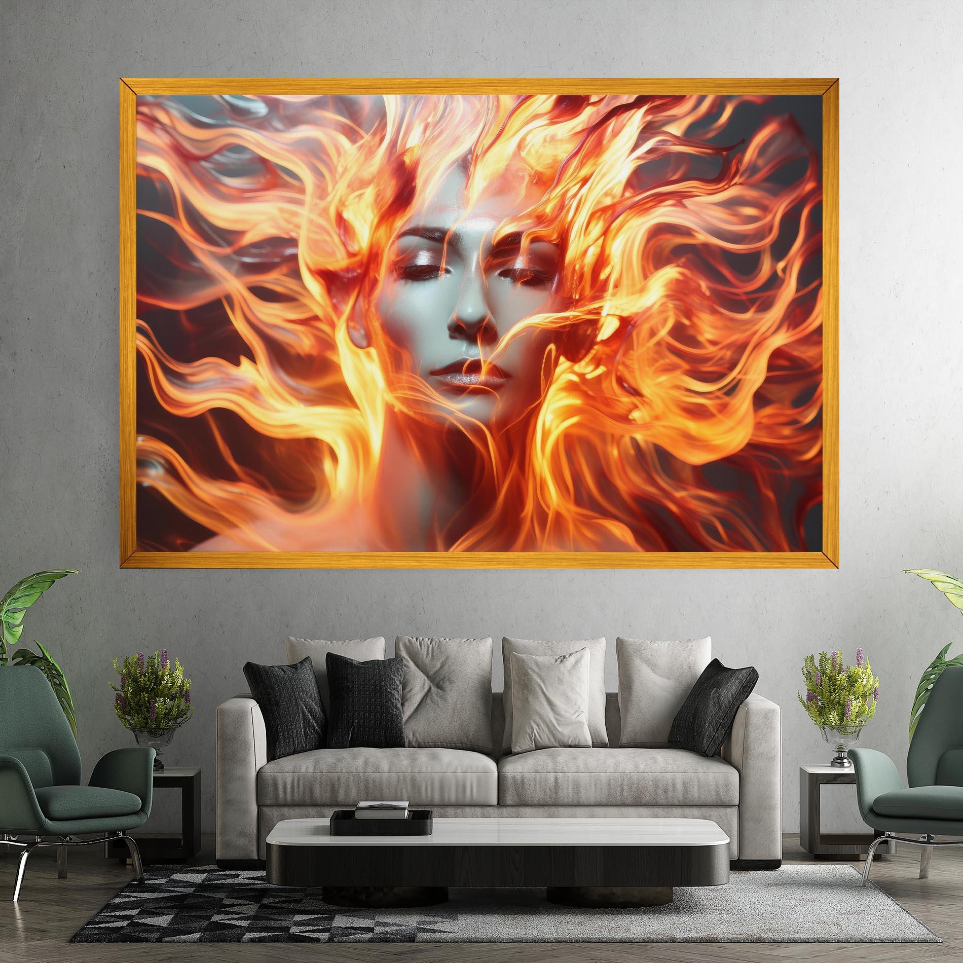 Tablou Canvas Fire Hair mockup 7