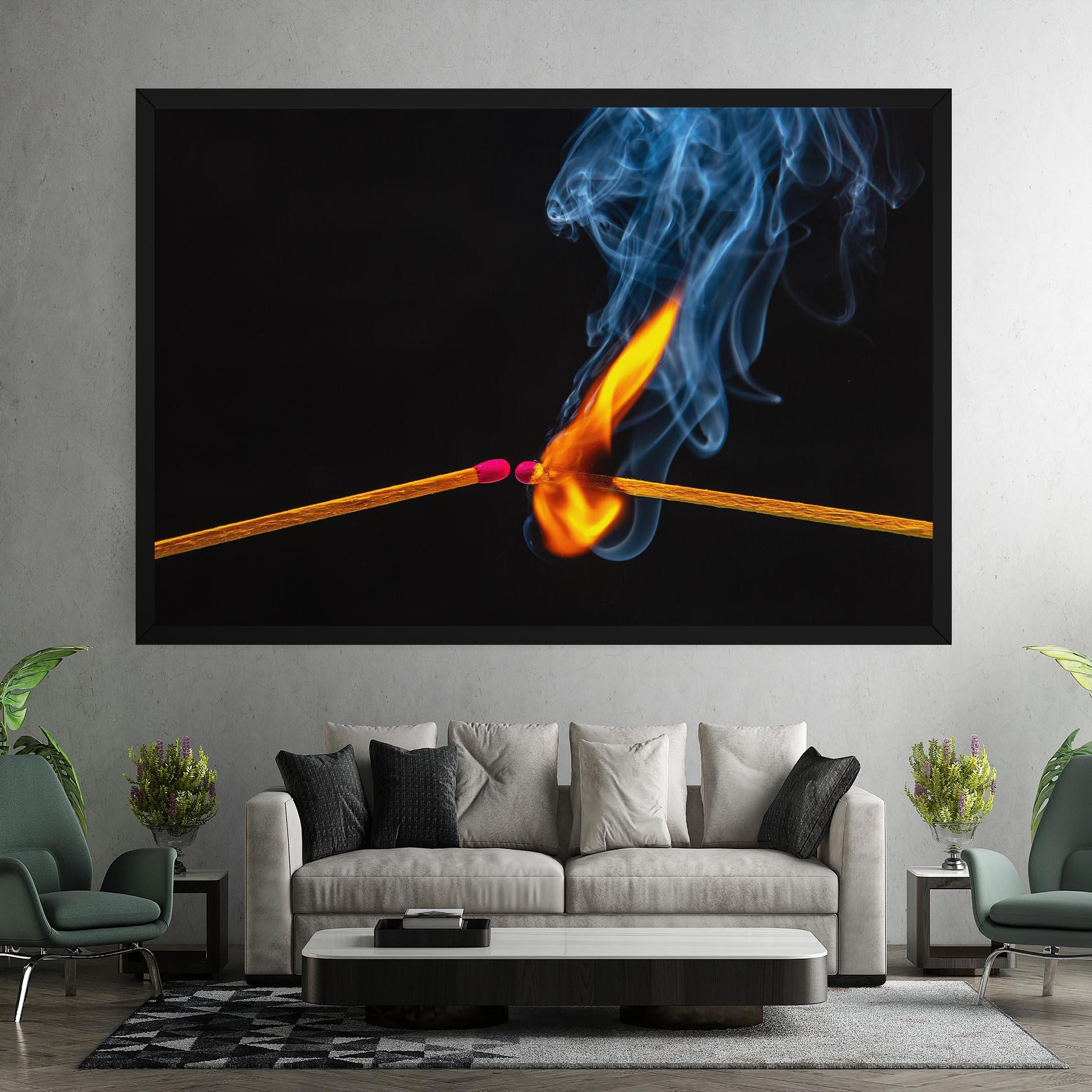 Tablou Canvas Burning Smoking Match mockup 7