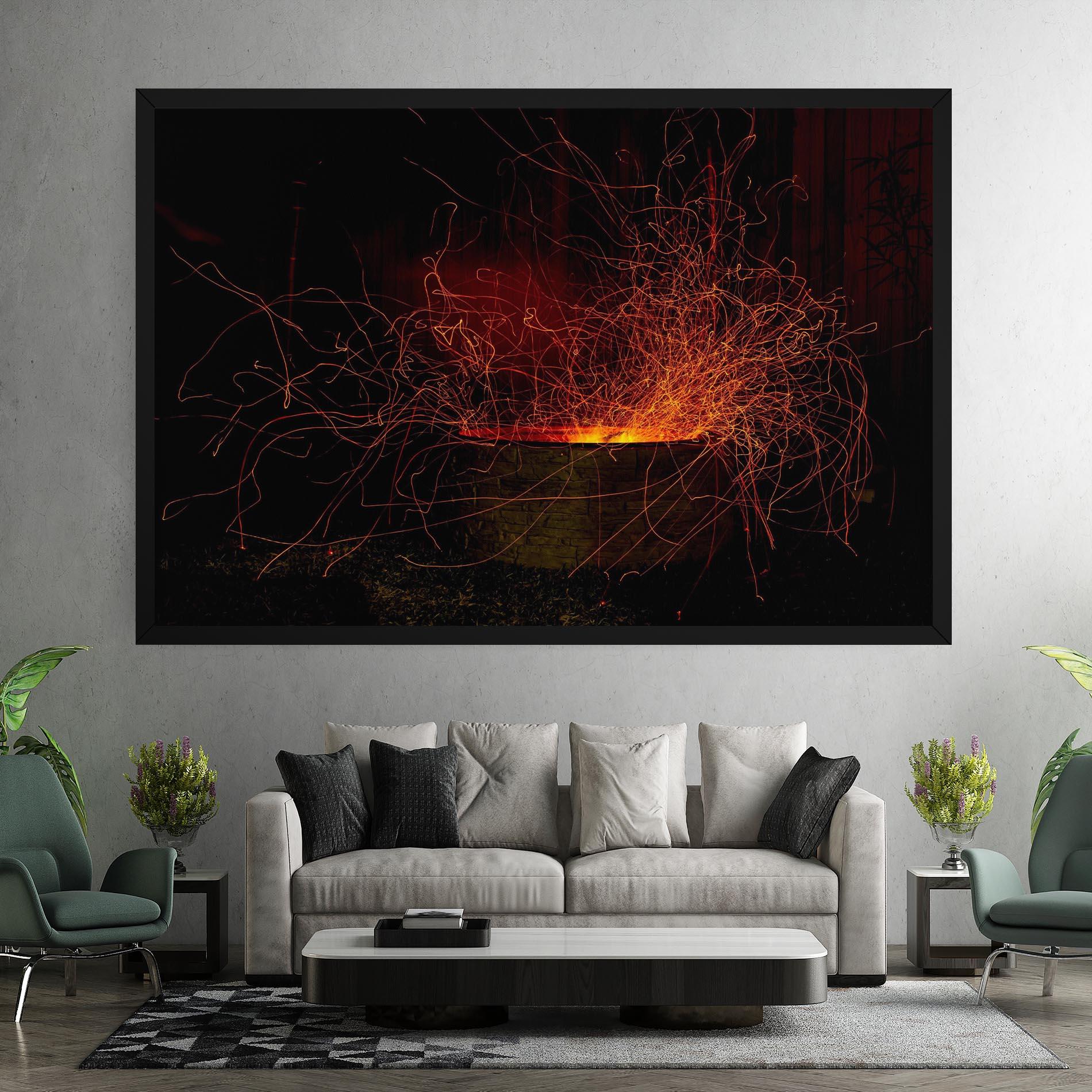Tablou Canvas Fire Drawing Effect mockup 7