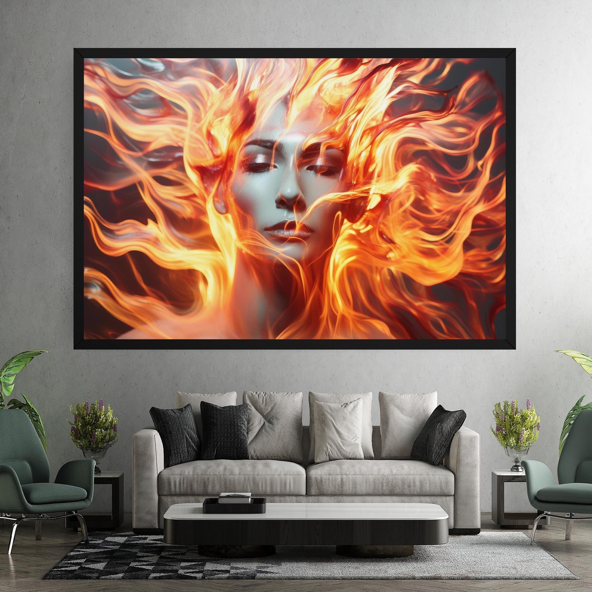 Tablou Canvas Fire Hair mockup 7