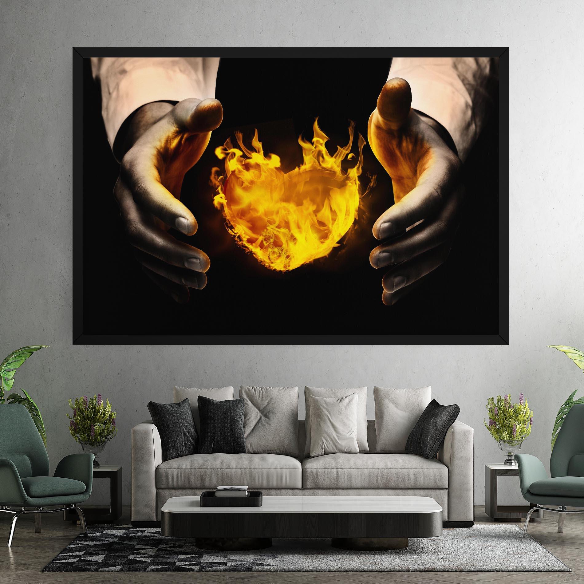 Tablou Canvas Fire Heart mockup 7