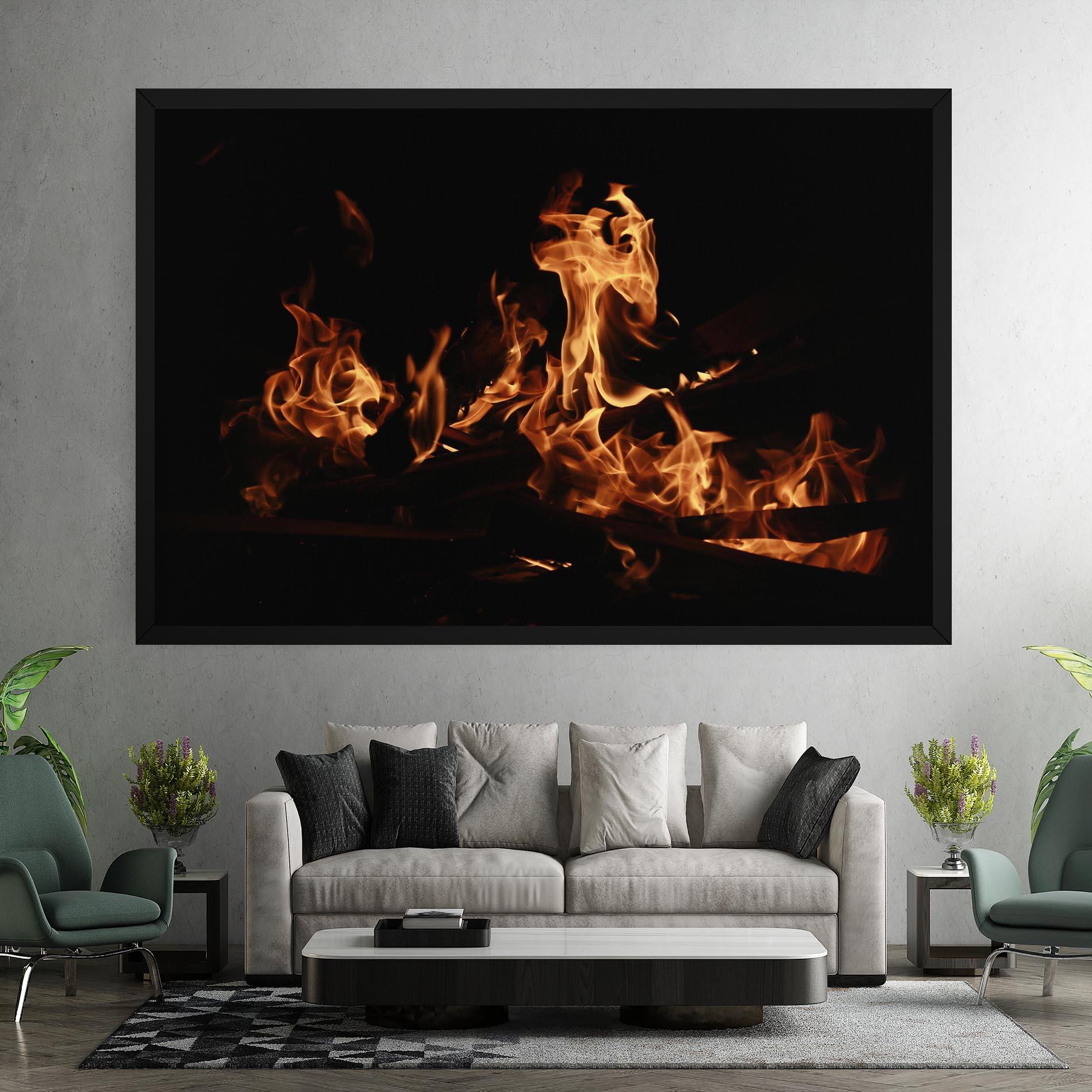 Tablou Canvas Fire On Black mockup 7