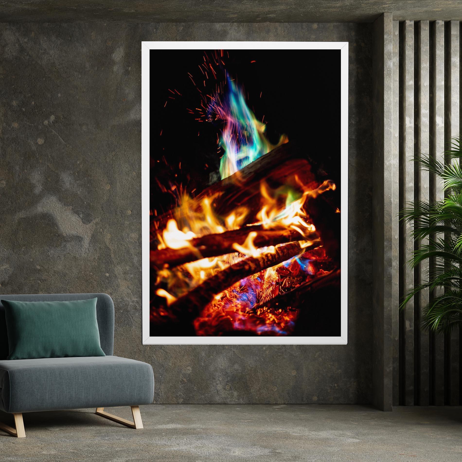 Tablou Canvas Blue Green Fire mockup 7