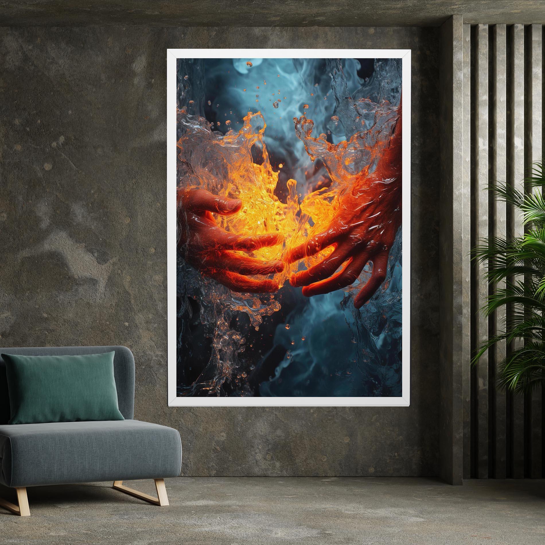 Tablou Canvas Fire Water mockup 7