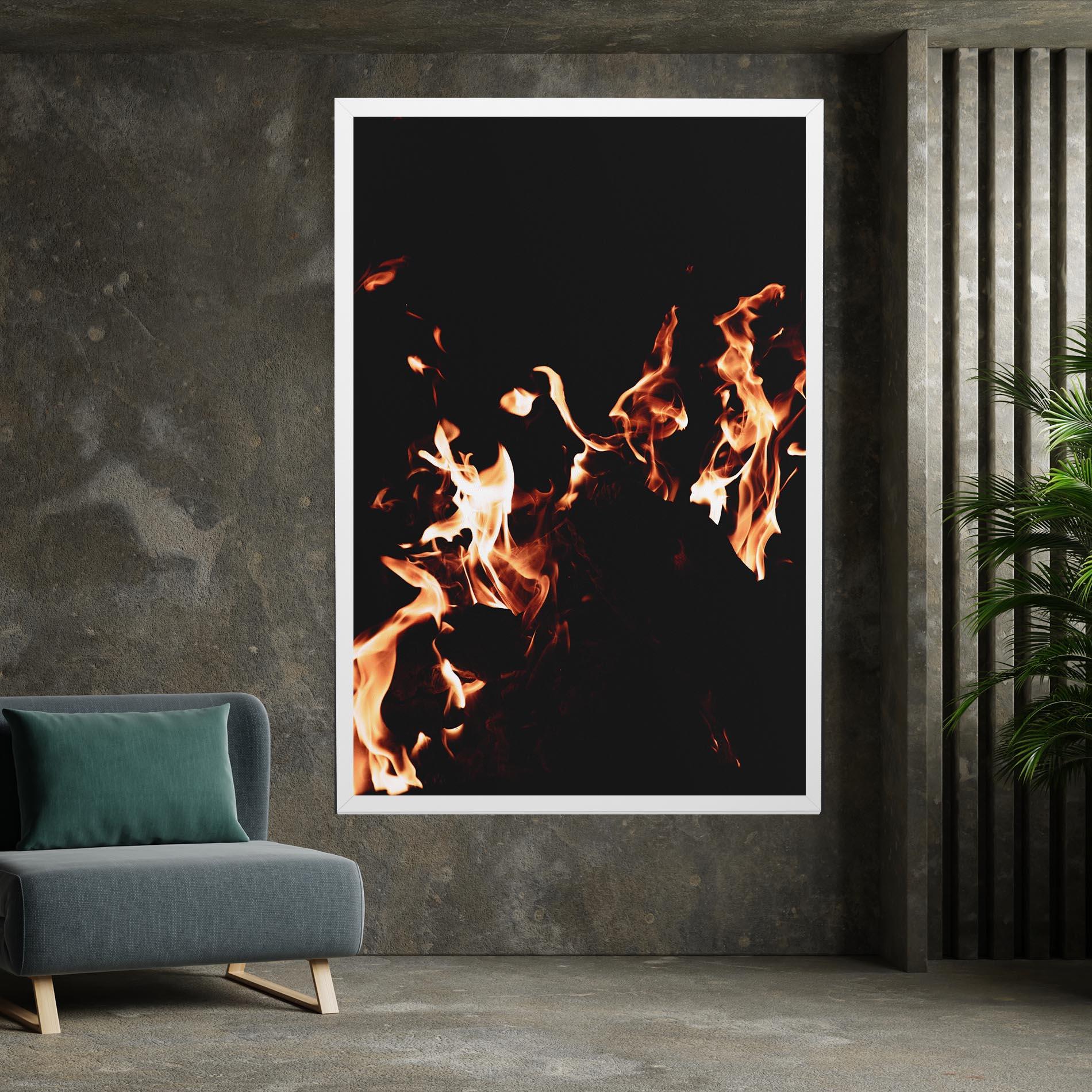 Tablou Canvas Red Grey Fire mockup 7
