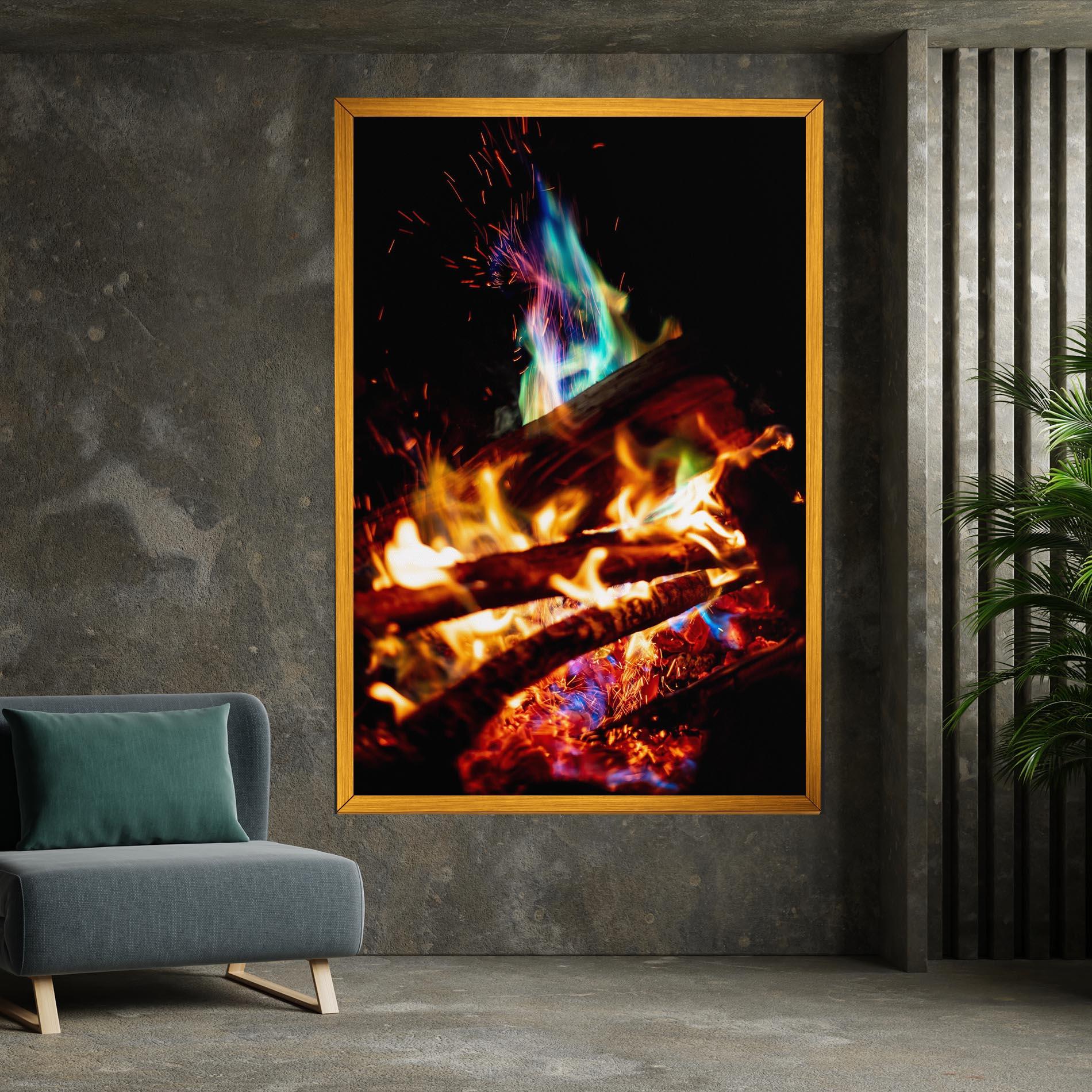 Tablou Canvas Blue Green Fire mockup 7