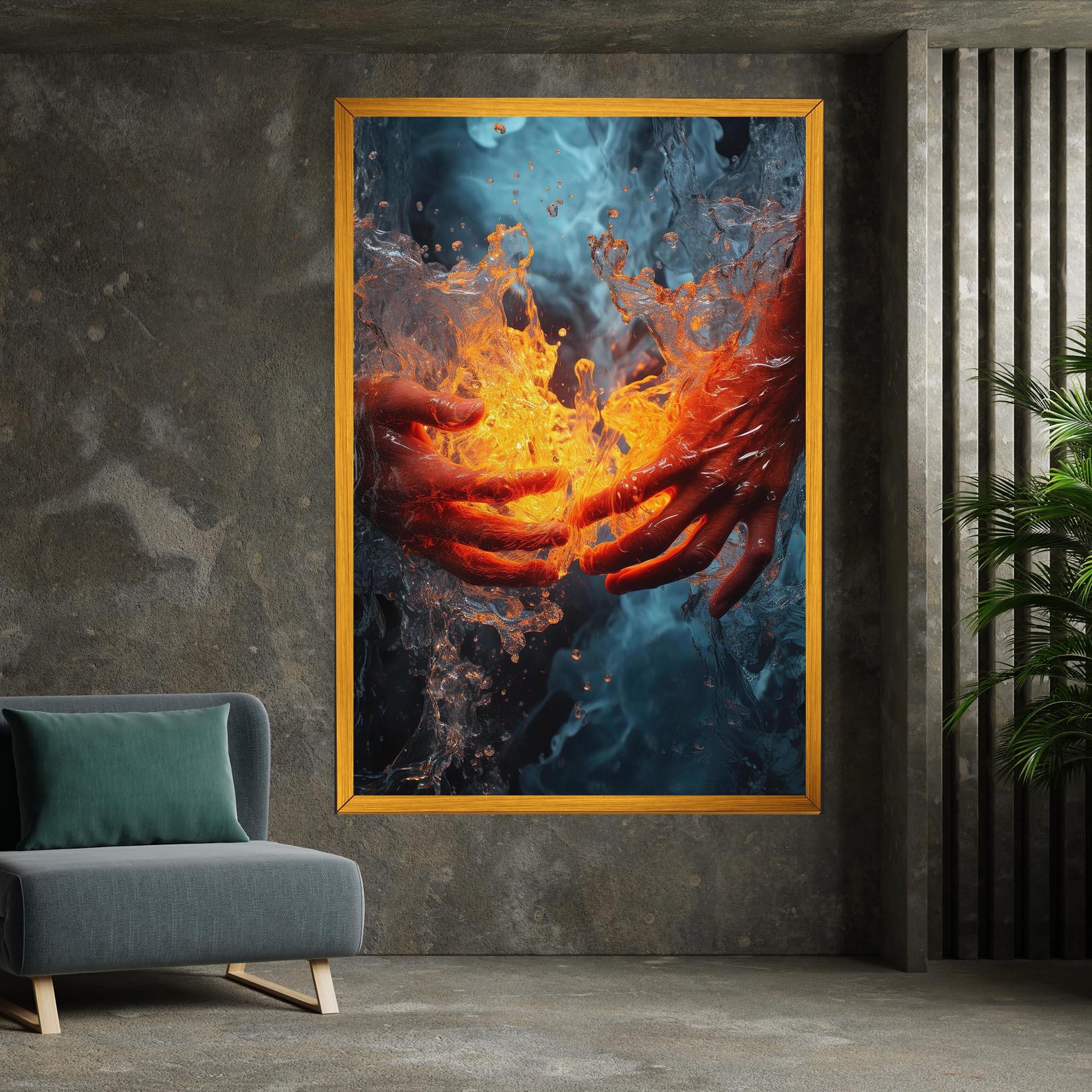 Tablou Canvas Fire Water mockup 7