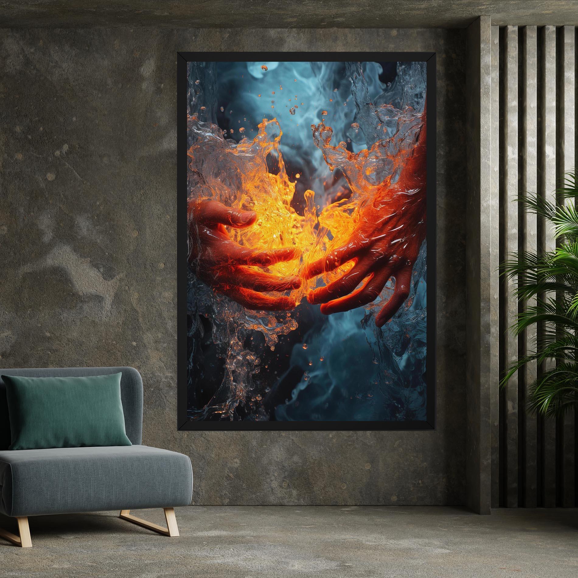 Tablou Canvas Fire Water mockup 7