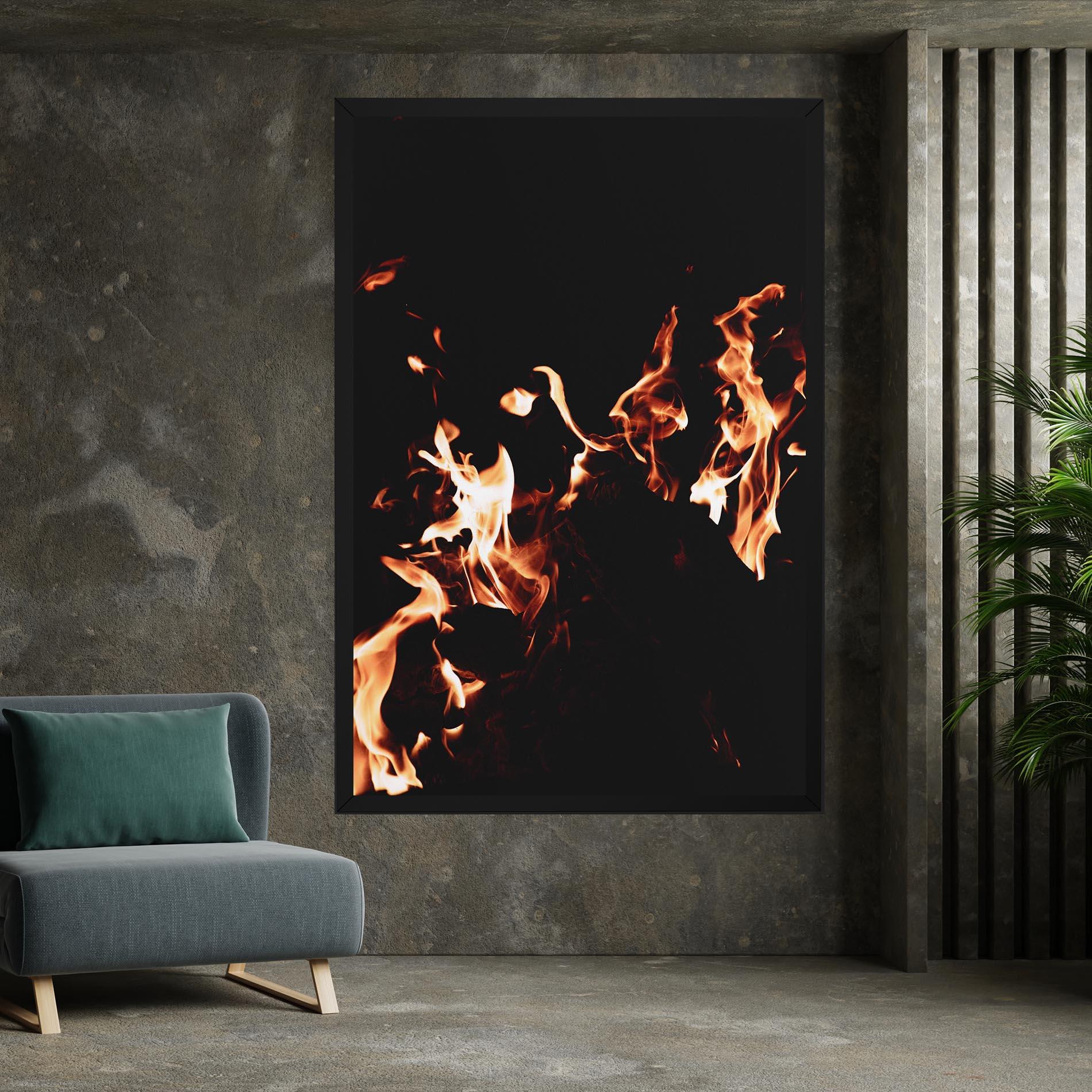 Tablou Canvas Red Grey Fire mockup 7