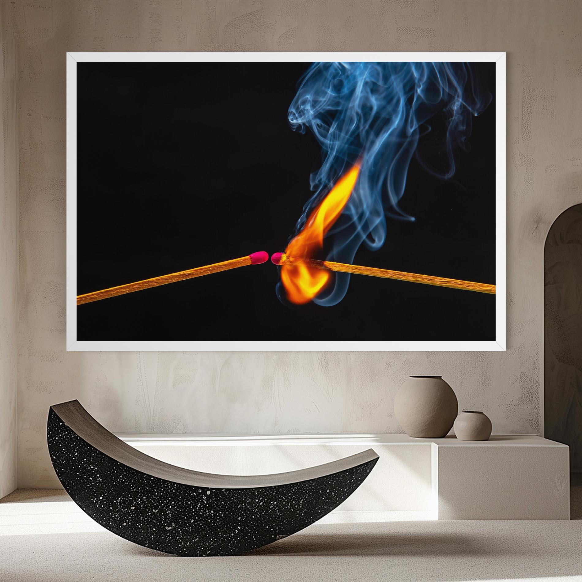 Tablou Canvas Burning Smoking Match mockup 8