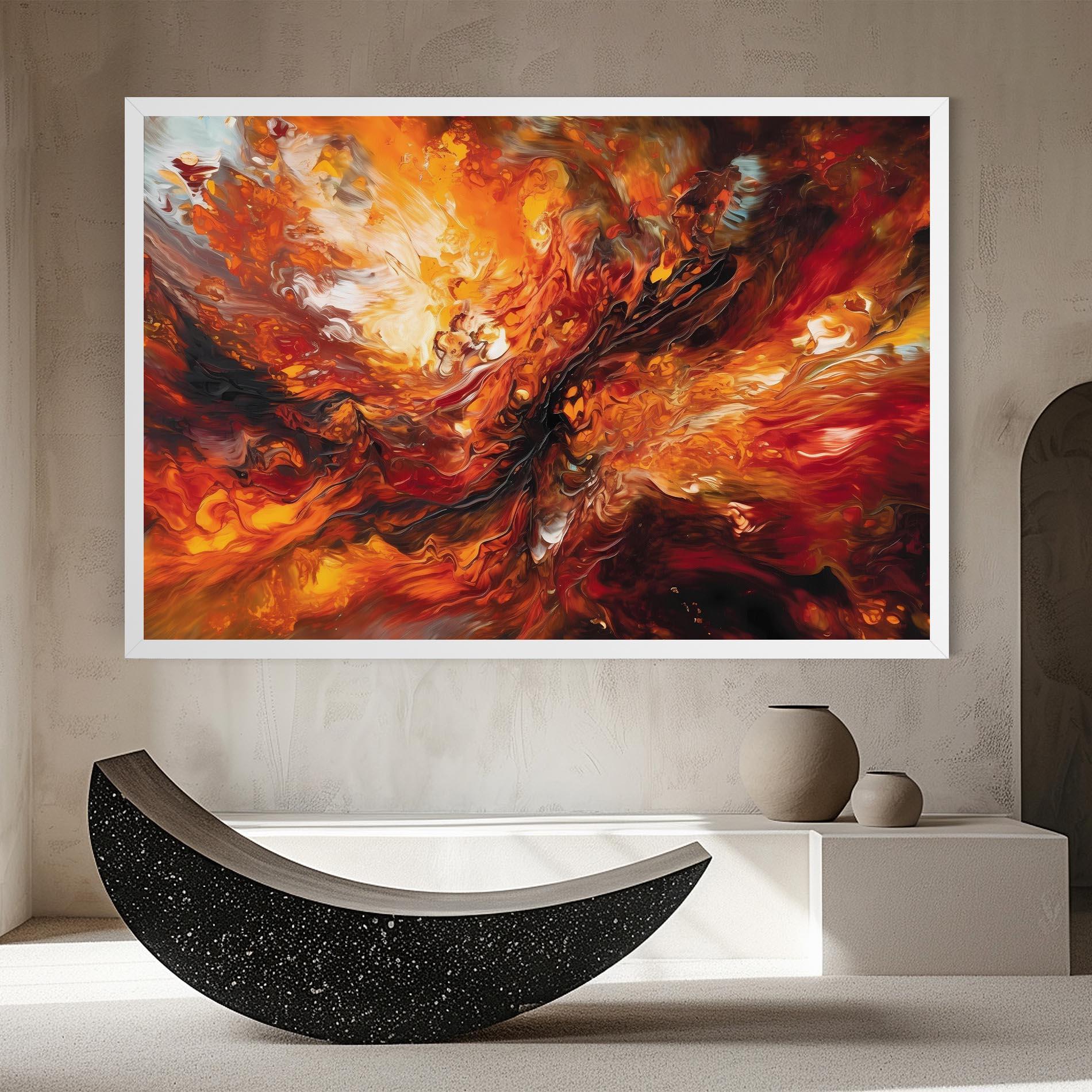 Tablou Canvas Fiery Red Orange Art mockup 8