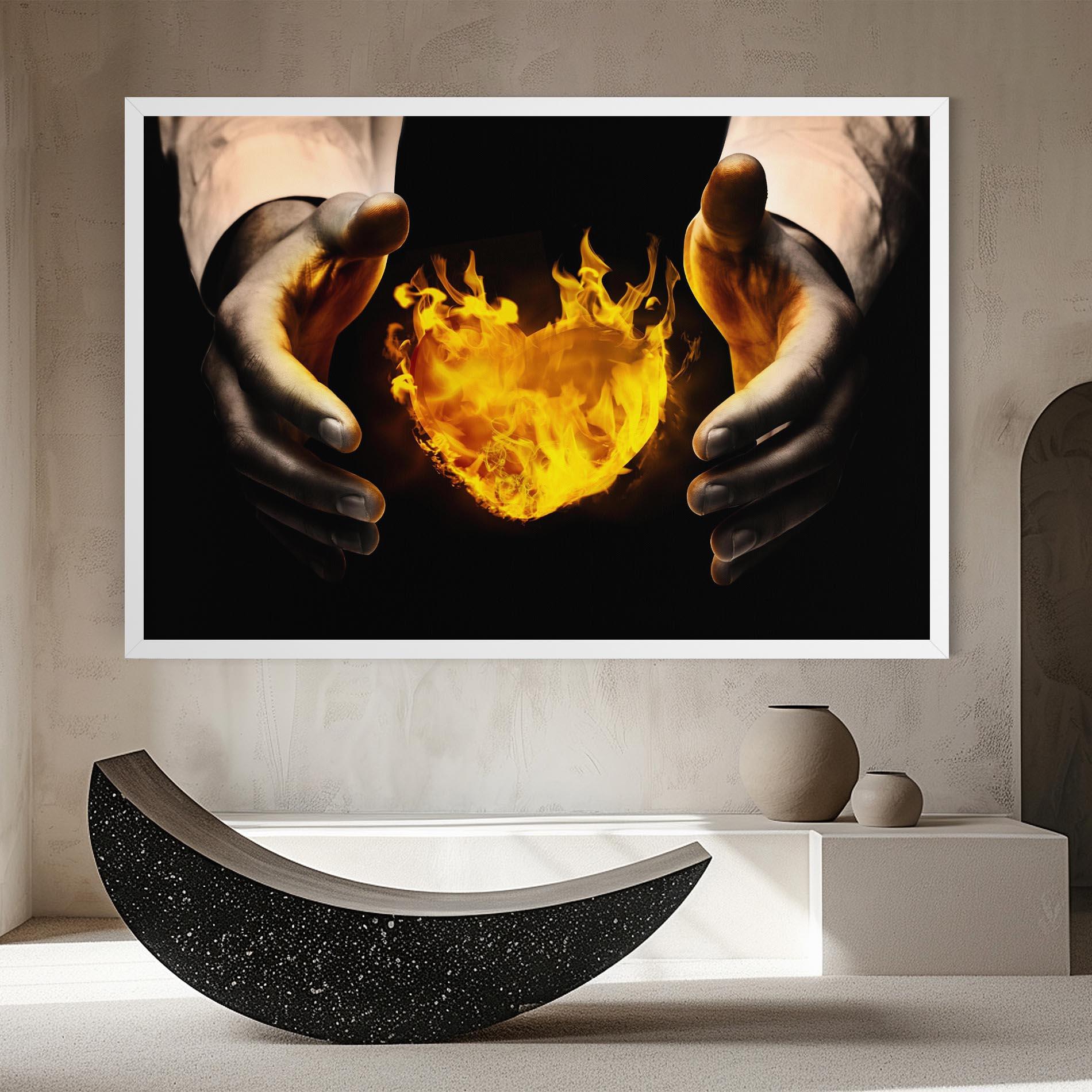 Tablou Canvas Fire Heart mockup 8